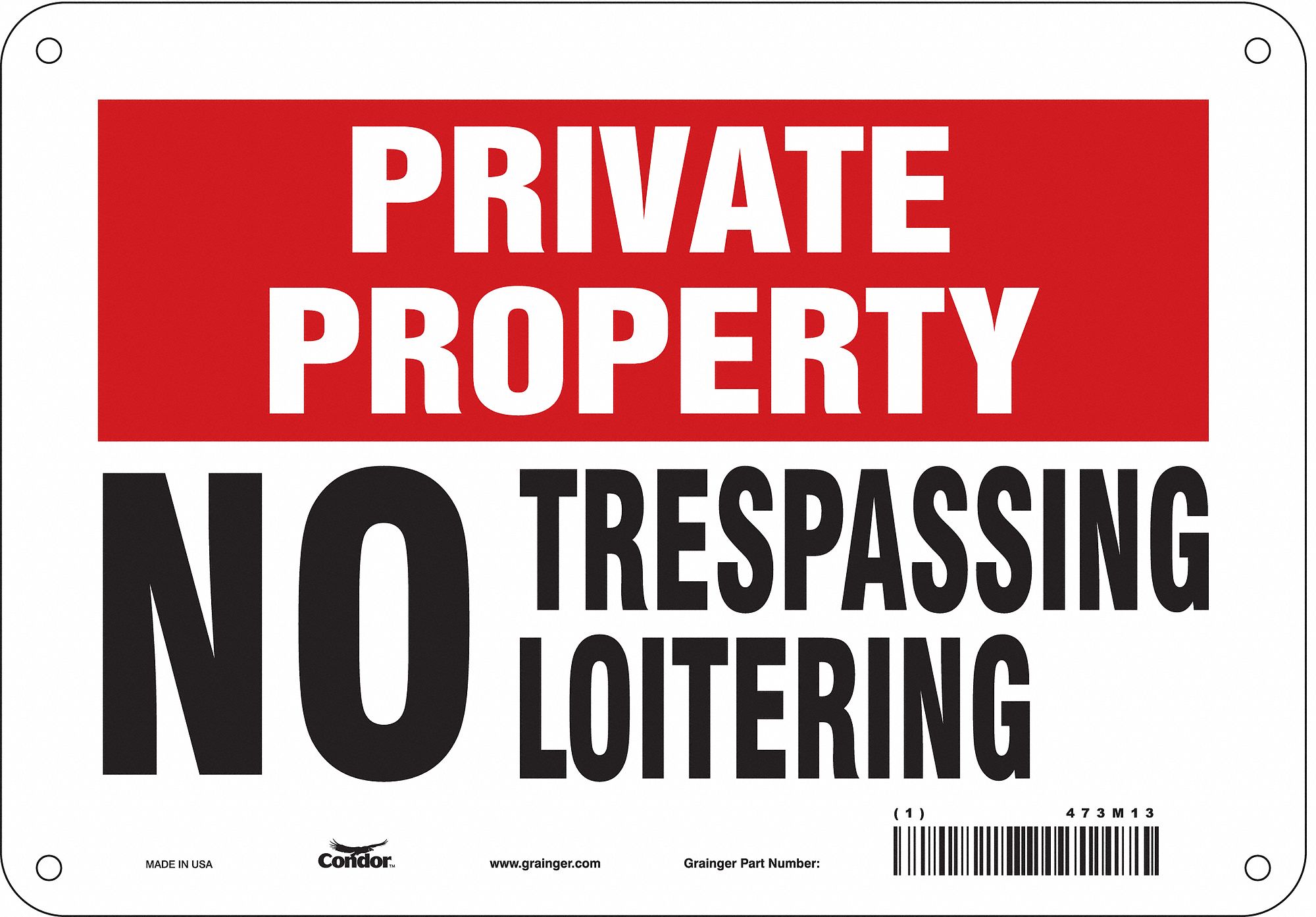 Safety Sign: Polyethylene, Mounting Holes Sign Mounting, 7 in x 10 in Nominal Sign Size