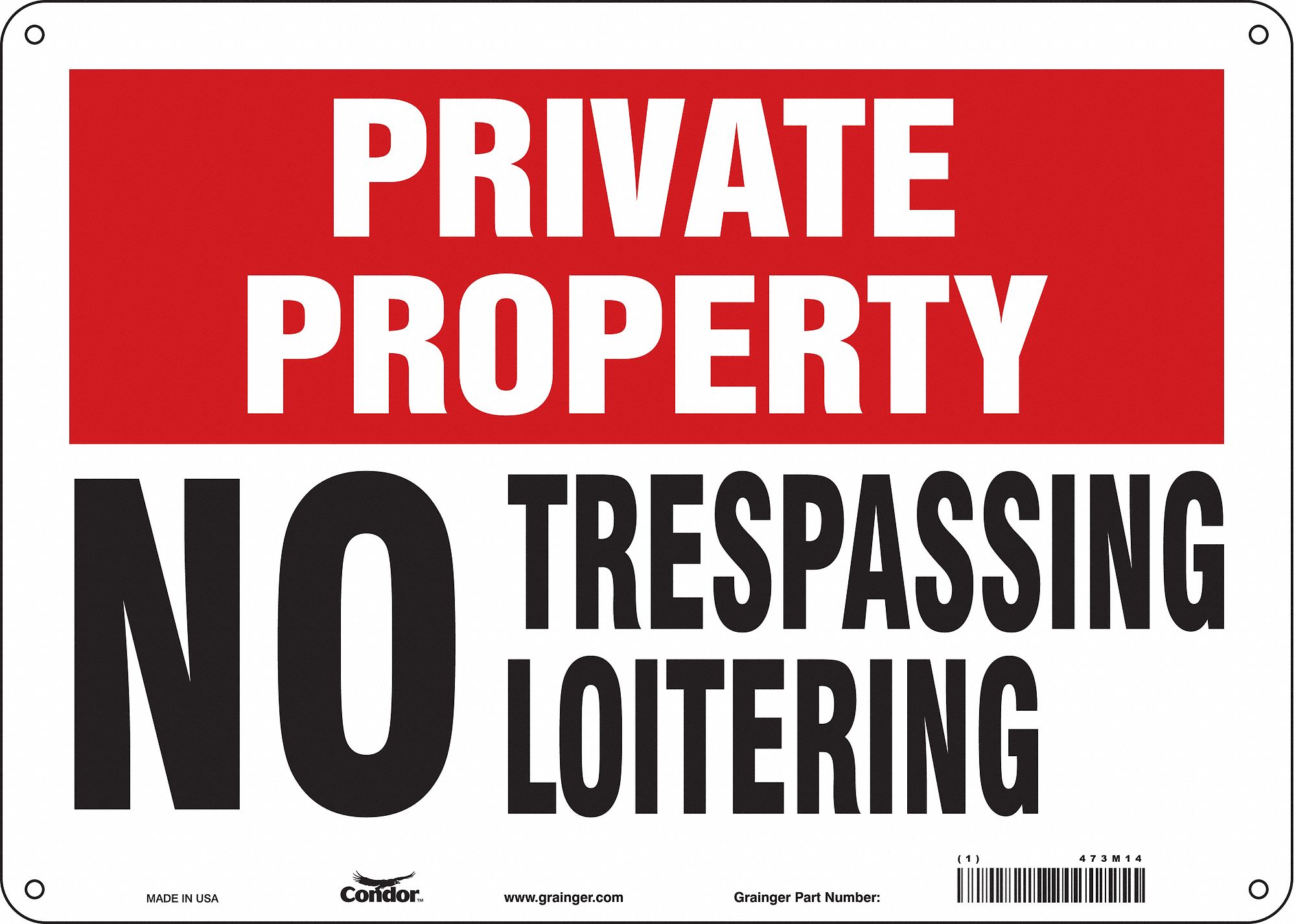 Safety Sign: Polyethylene, Mounting Holes Sign Mounting, 10 in x 14 in Nominal Sign Size