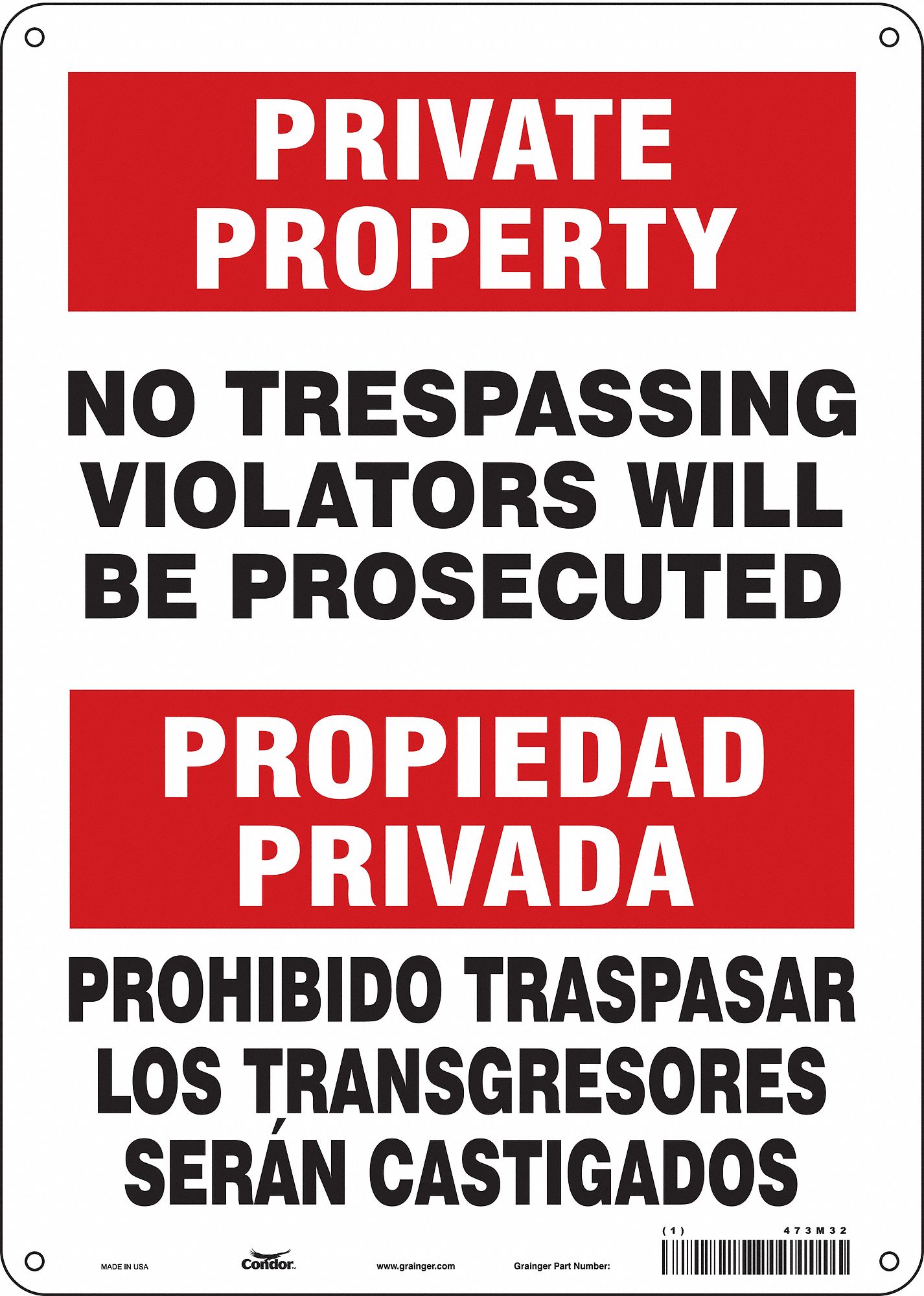 Safety Sign: Polyethylene, Mounting Holes Sign Mounting, 14 in x 10 in Nominal Sign Size