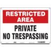 Restricted Area: Private No Trespassing Signs