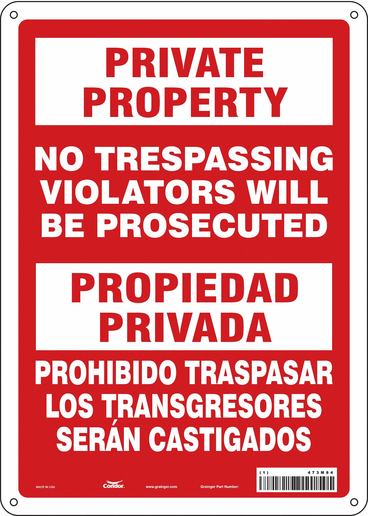 PANNEAU SECURITE,14PO X 10PO,ALUMINIUM