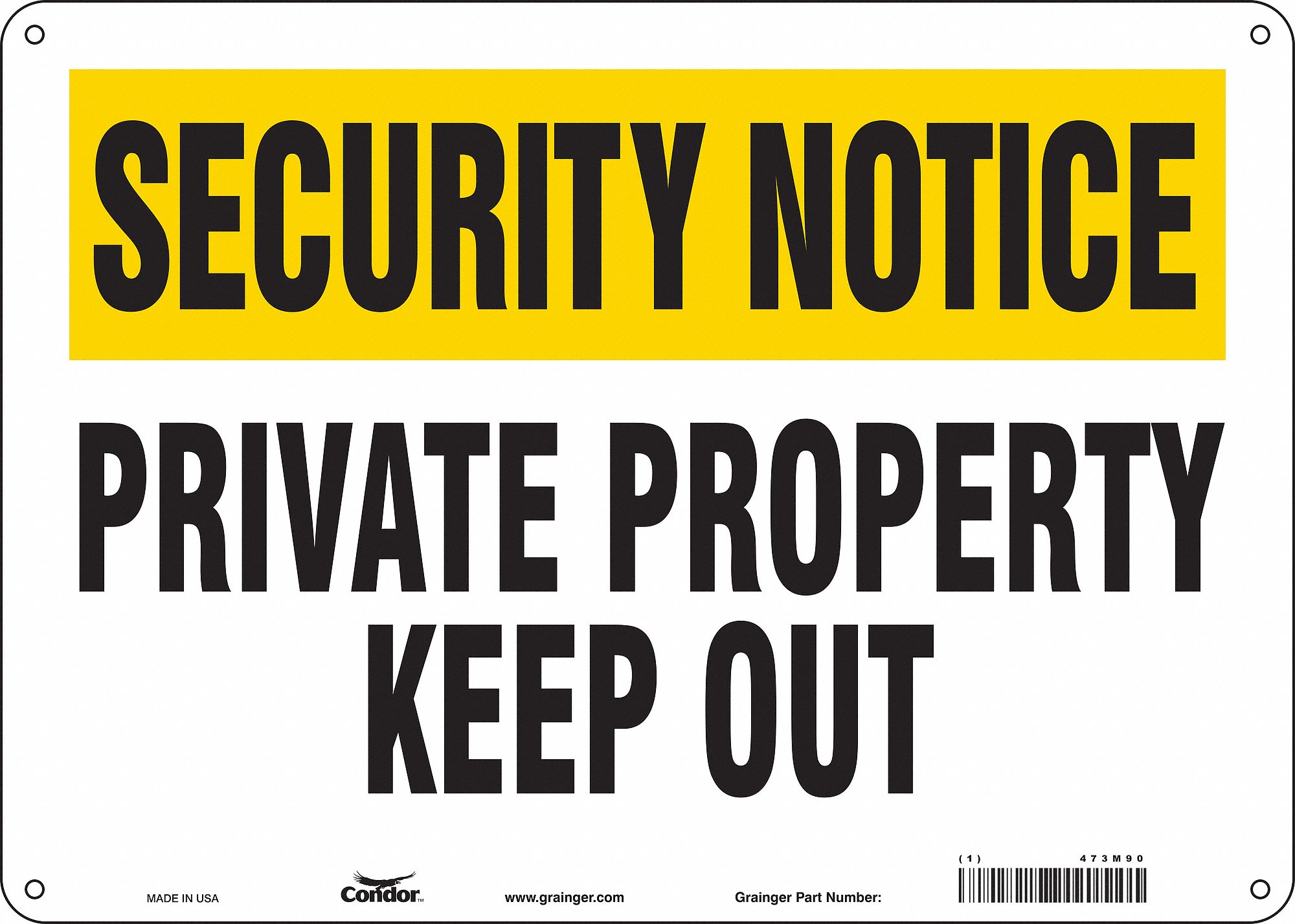 Safety Sign: Aluminum, Mounting Holes Sign Mounting, 10 in x 14 in Nominal Sign Size, 0.032 in Thick