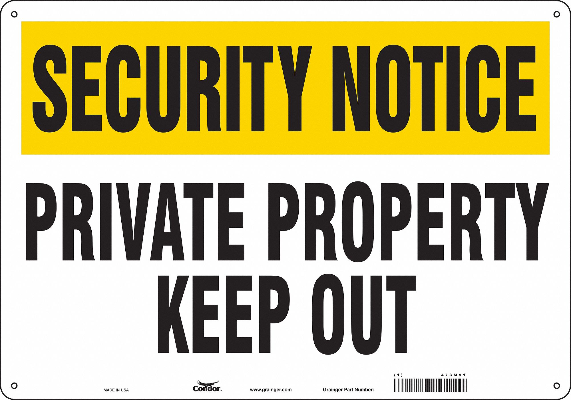 Safety Sign: Aluminum, Mounting Holes Sign Mounting, 14 in x 20 in Nominal Sign Size, 0.032 in Thick