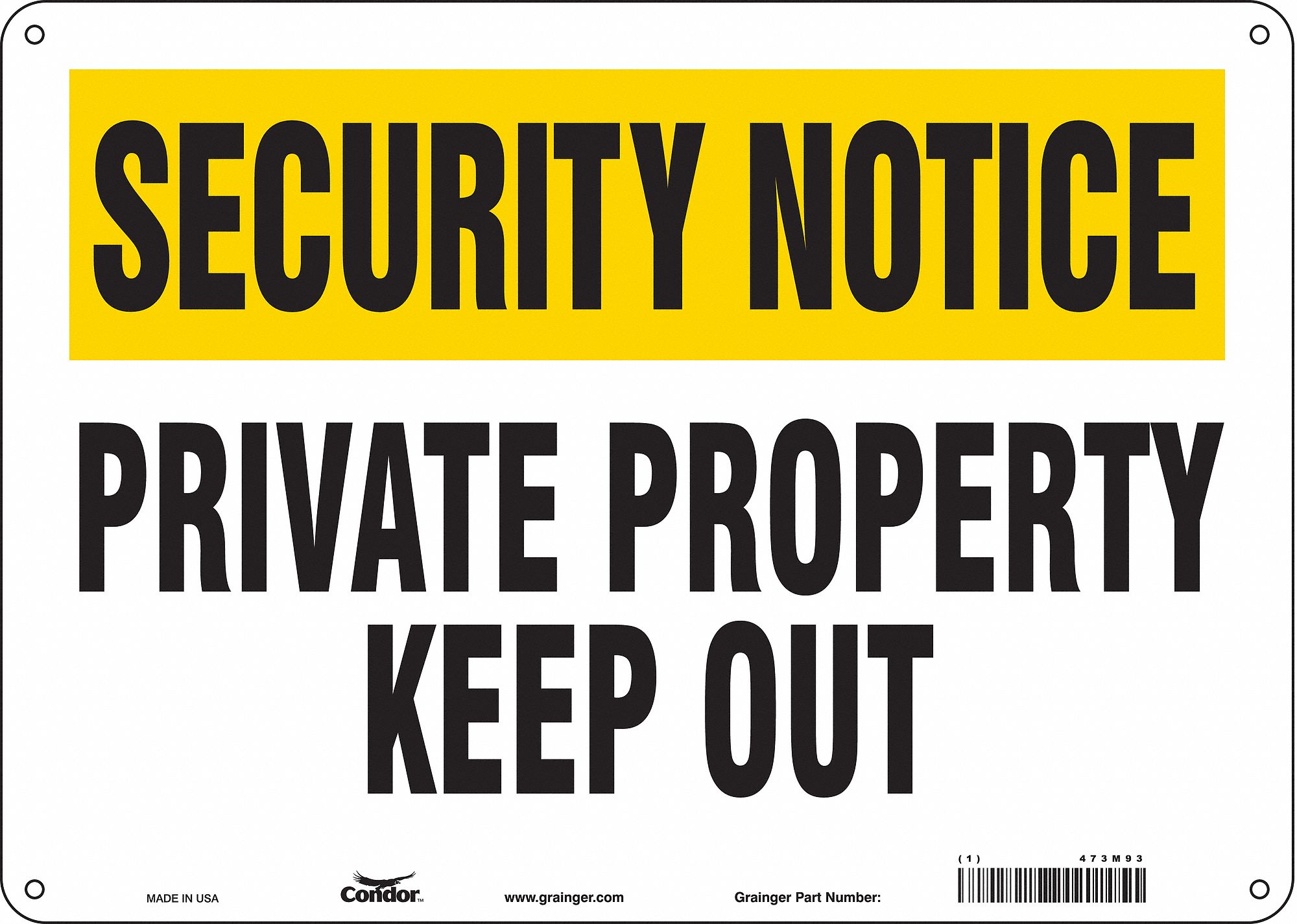 Safety Sign: Polyethylene, Mounting Holes Sign Mounting, 10 in x 14 in Nominal Sign Size