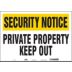 Security Notice: Private Property Keep Out Signs