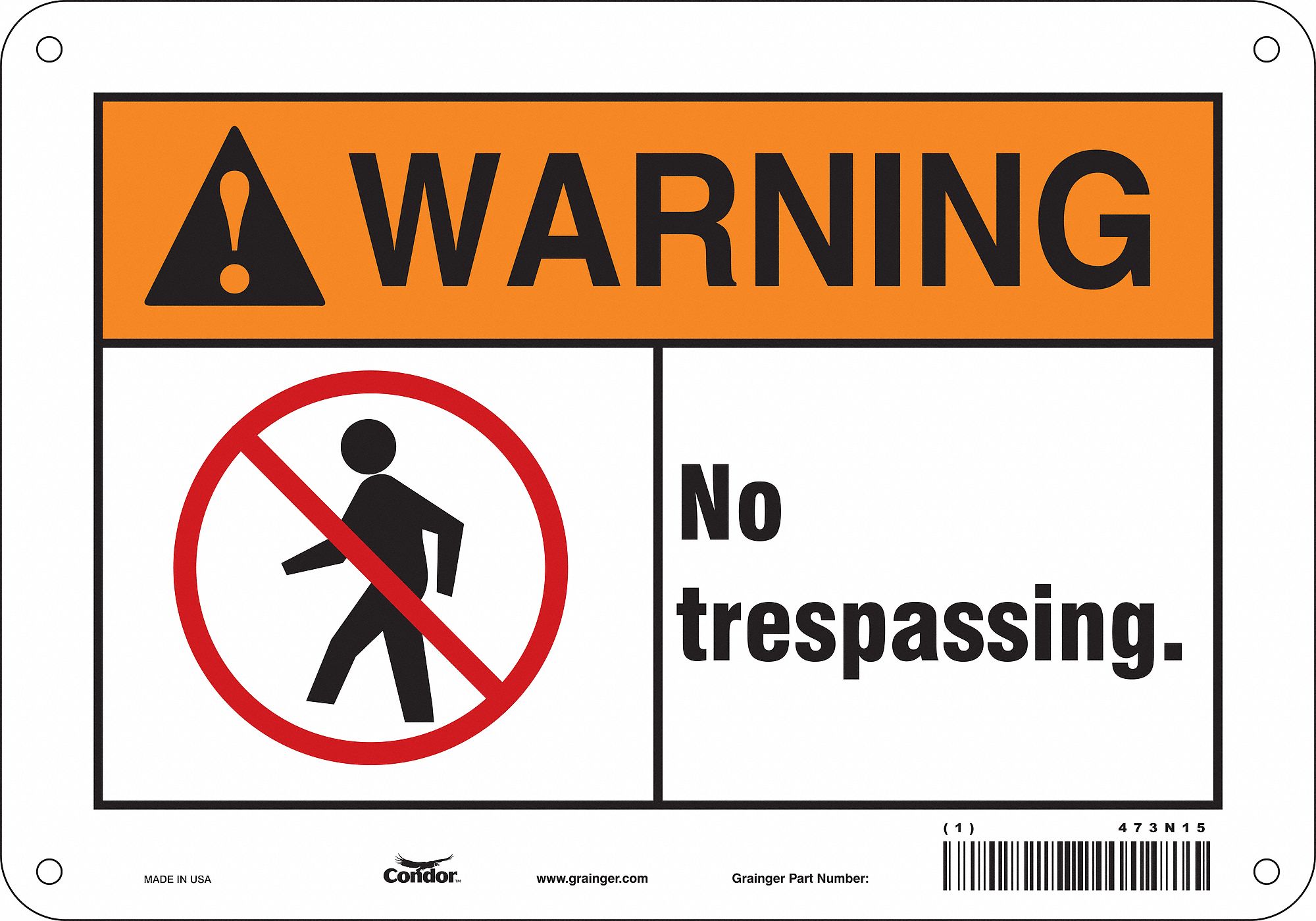 Safety Sign, 7 in x 10 in, Aluminum