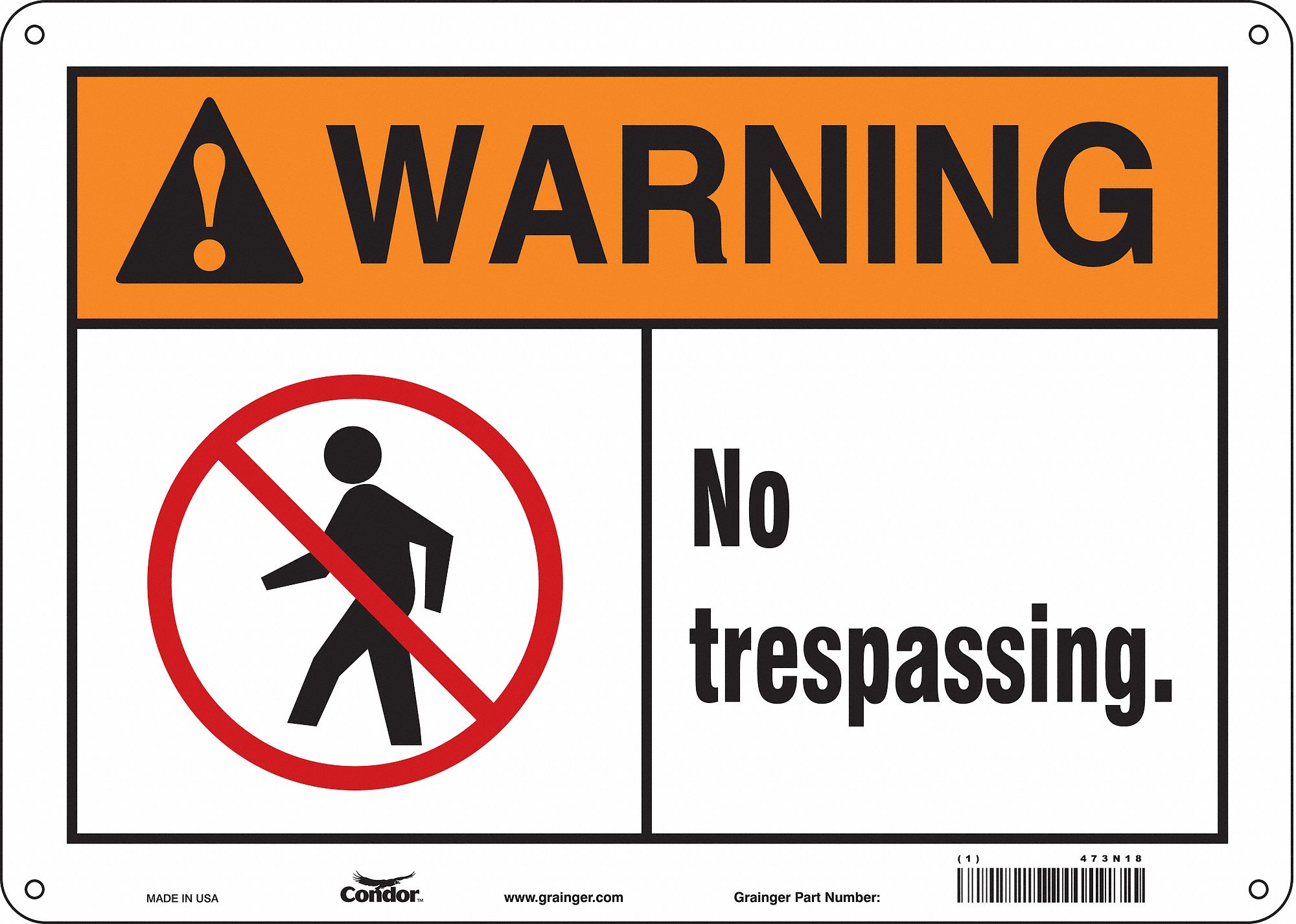 Safety Sign, 10 in x 14 in, Polyethylene