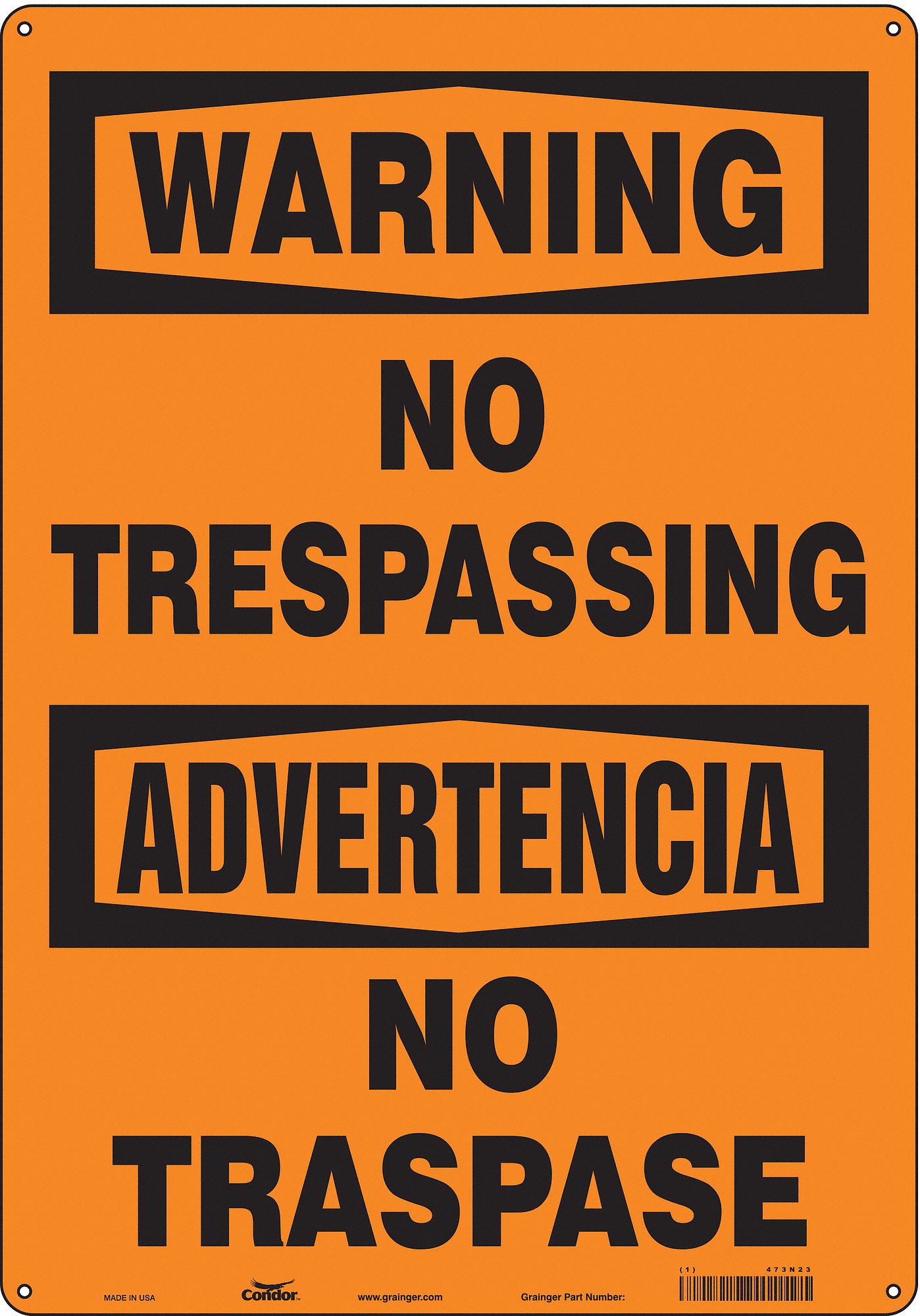 Safety Sign, 20 in x 14 in, Aluminum