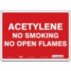 Acetylene No Smoking No Open Flames Signs