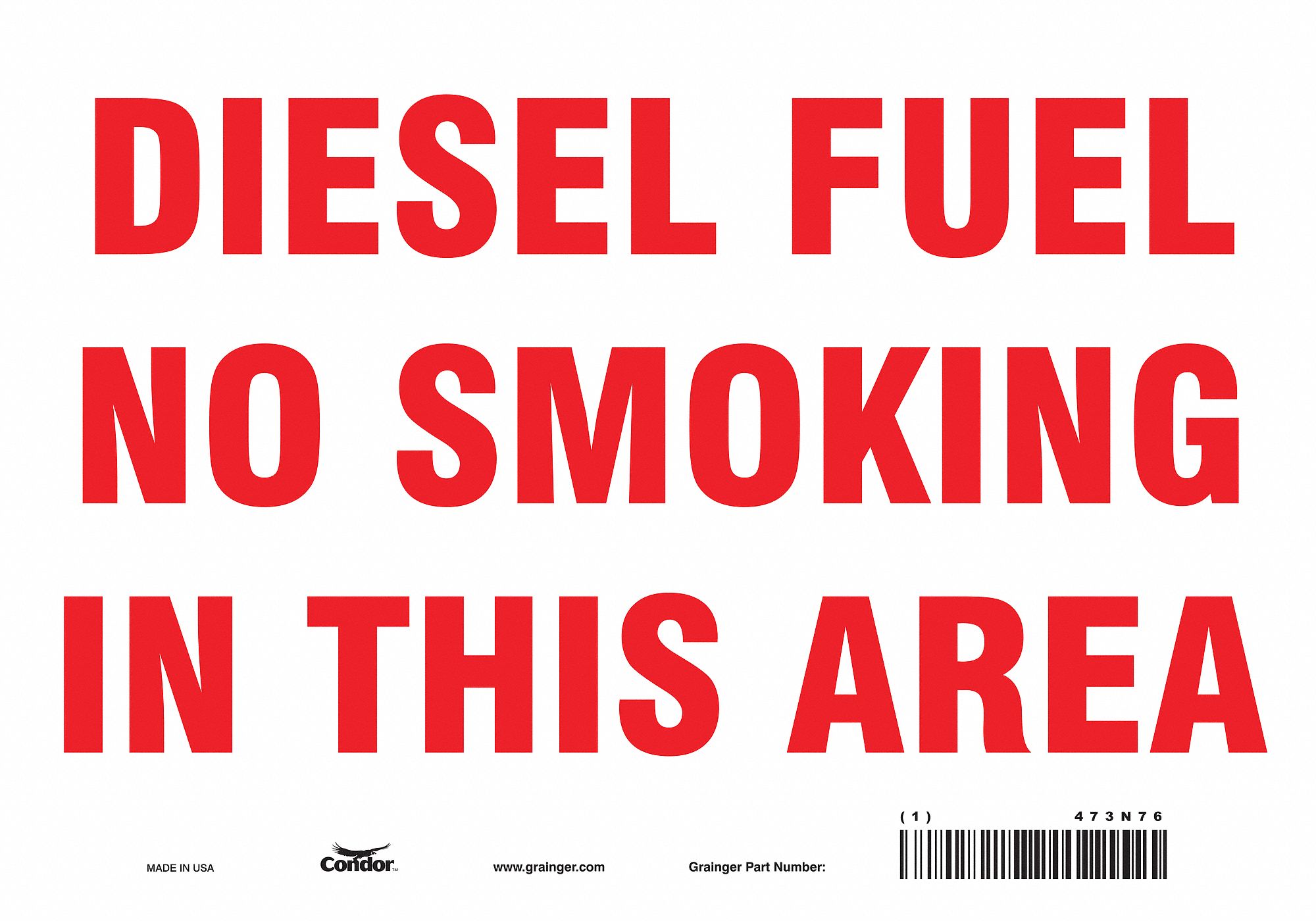 Safety Sign: Vinyl, Adhesive Sign Mounting, 7 in x 10 in Nominal Sign Size, Not Retroreflective