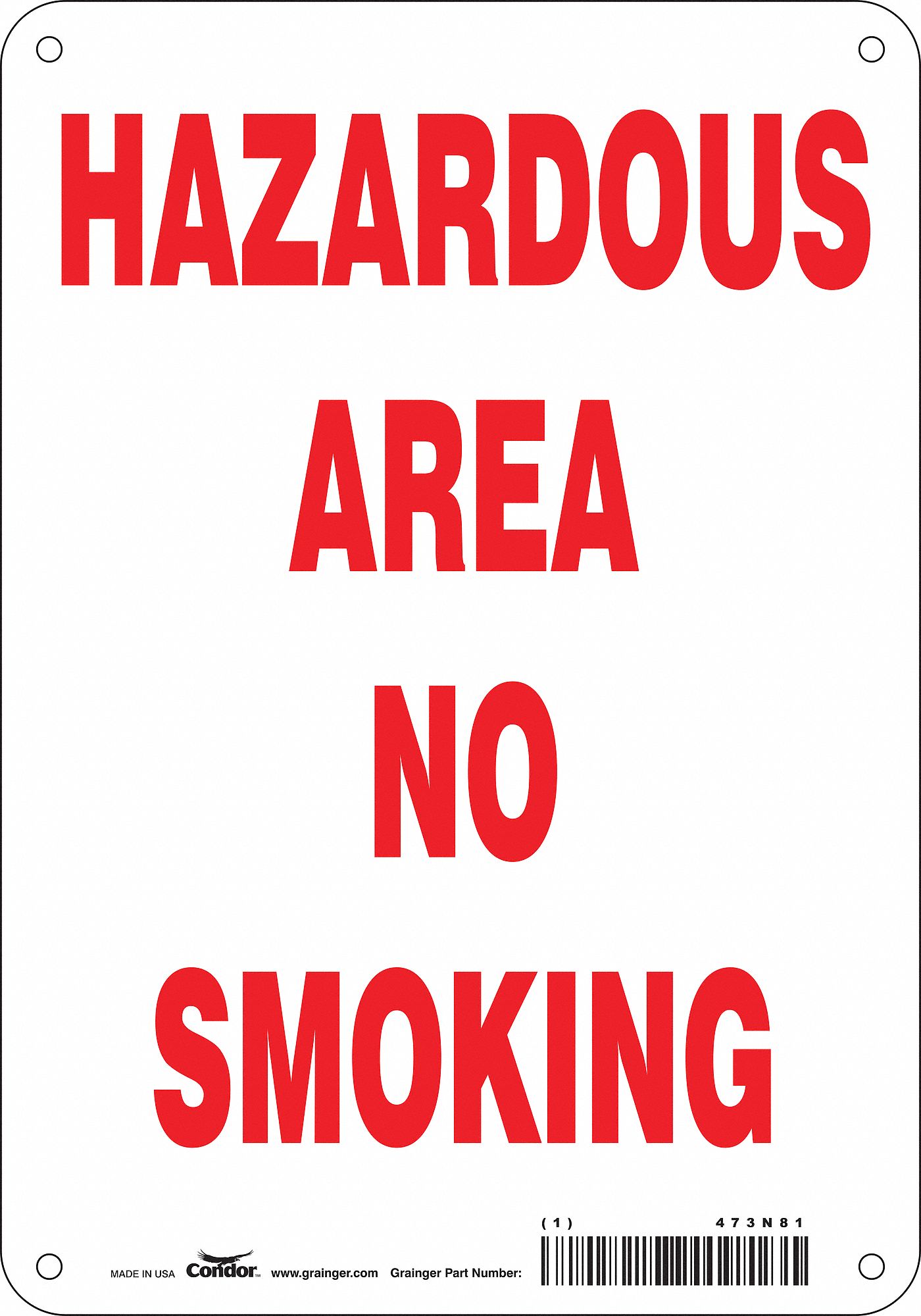 Safety Sign, 10 in x 7 in, Polyethylene