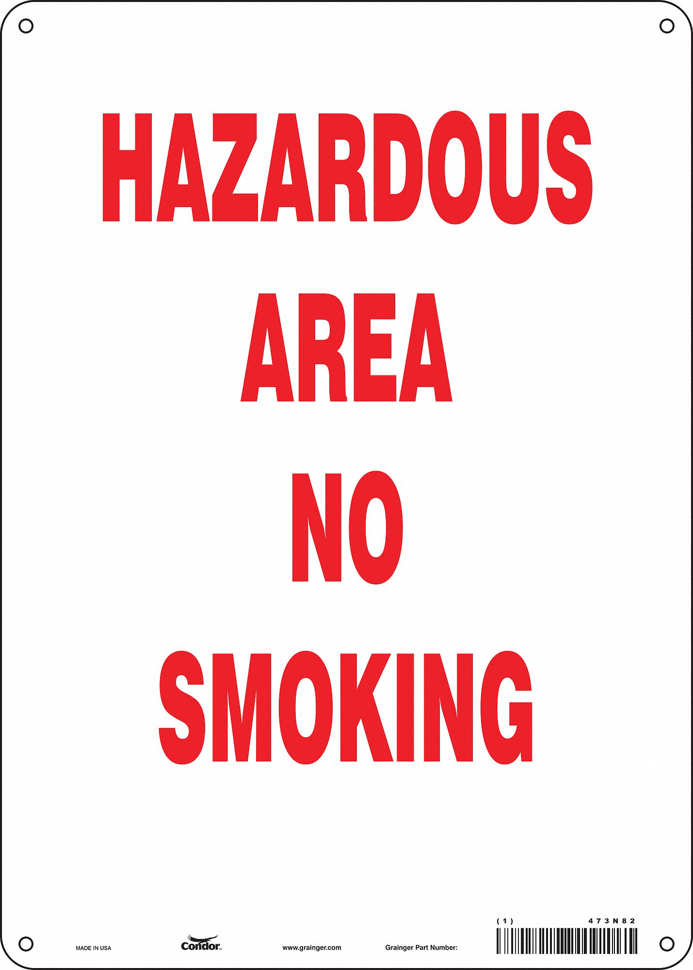 Safety Sign, 14 in x 10 in, Polyethylene