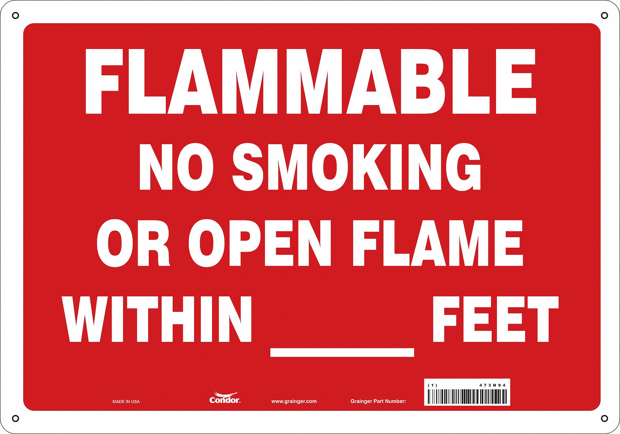Safety Sign, 14 in x 20 in, Aluminum