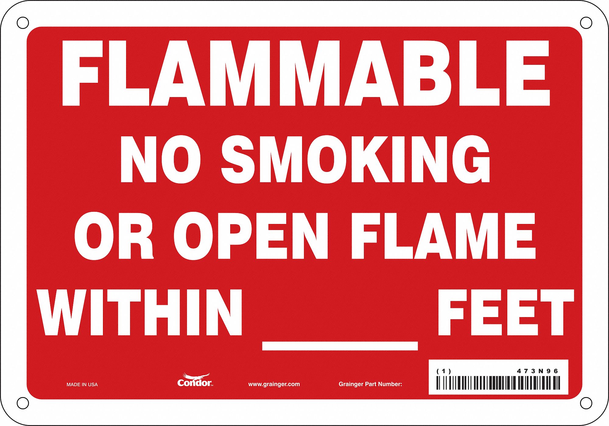 Safety Sign: Polyethylene, Mounting Holes Sign Mounting, 7 in x 10 in Nominal Sign Size
