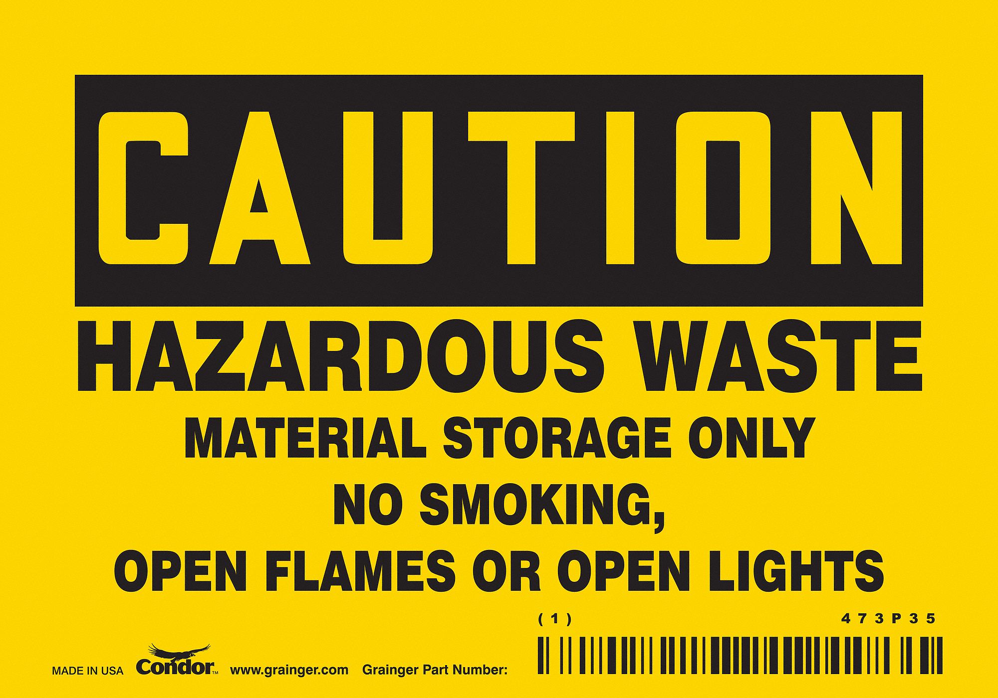 Safety Sign: Vinyl, Adhesive Sign Mounting, 3 1/2 in x 5 in Nominal Sign Size, Not Retroreflective