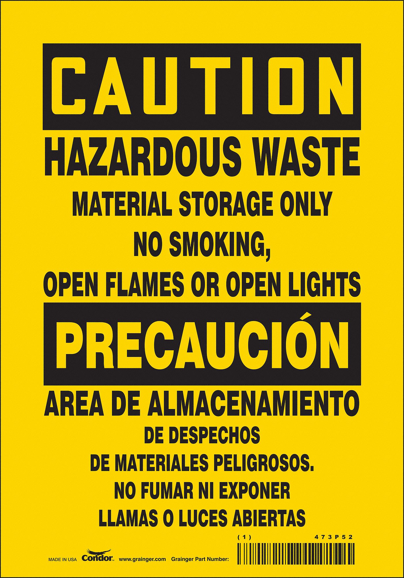 Safety Sign: Vinyl, Adhesive Sign Mounting, 10 in x 7 in Nominal Sign Size, Not Retroreflective
