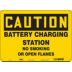 Caution: Battery Charging Station No Smoking Or Open Flames Signs