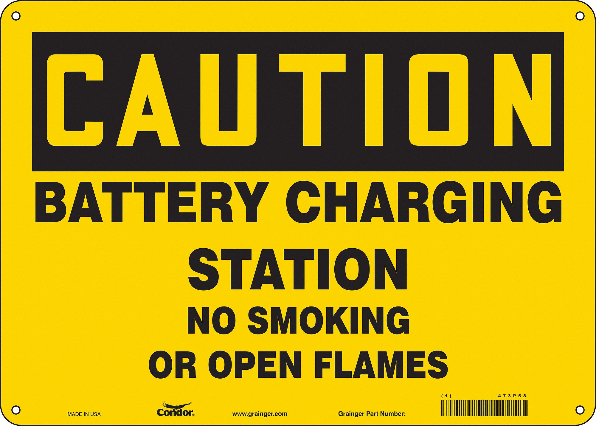 Safety Sign: Polyethylene, Mounting Holes Sign Mounting, 10 in x 14 in Nominal Sign Size, Caution