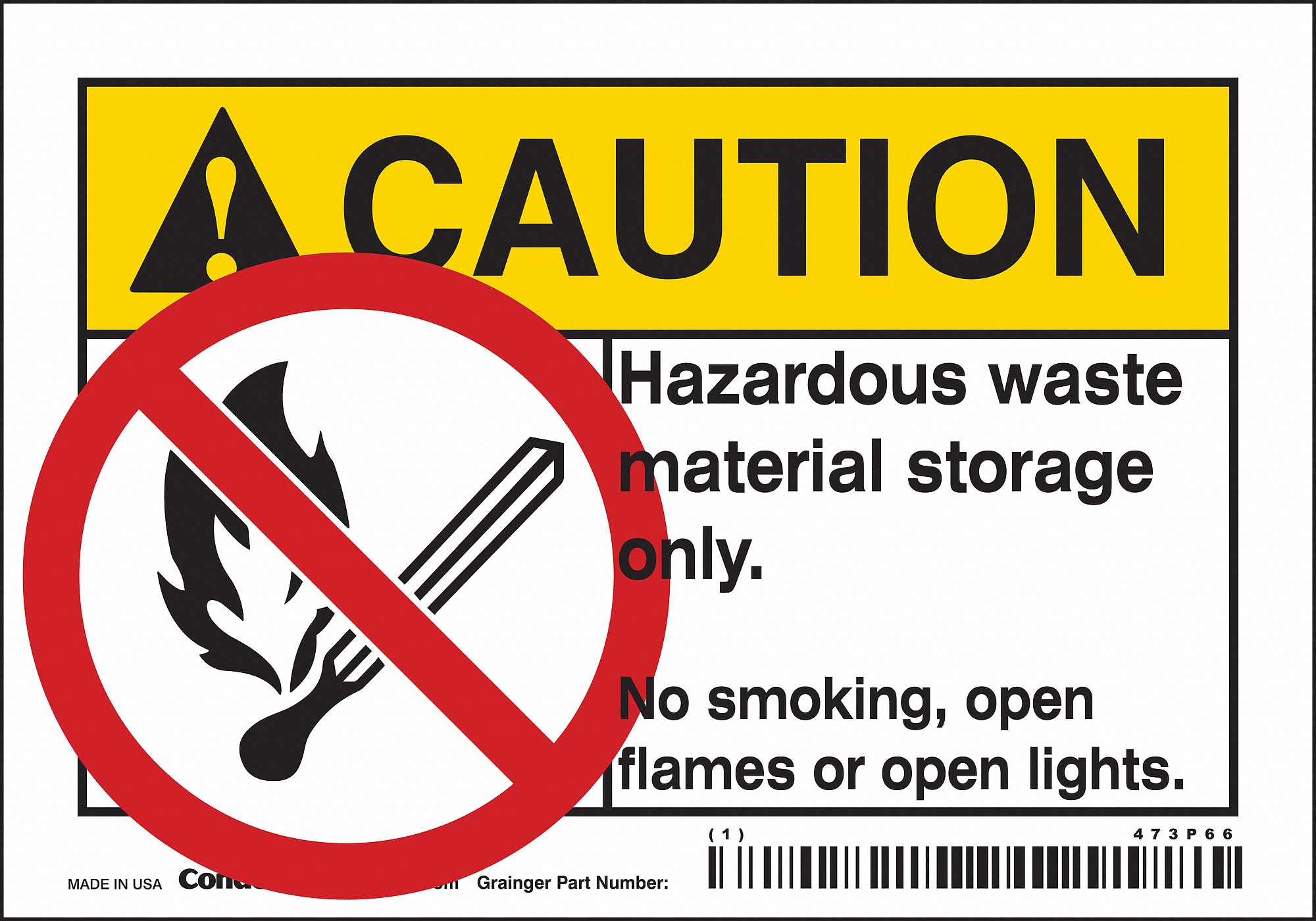 Safety Sign: Vinyl, Adhesive Sign Mounting, 3 1/2 in x 5 in Nominal Sign Size, Not Retroreflective