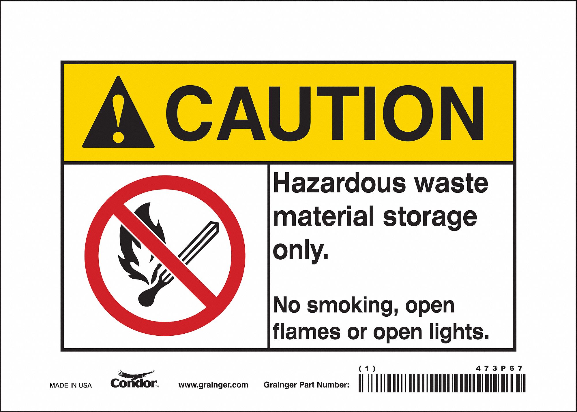 Safety Sign: Vinyl, Adhesive Sign Mounting, 5 in x 7 in Nominal Sign Size, Not Retroreflective
