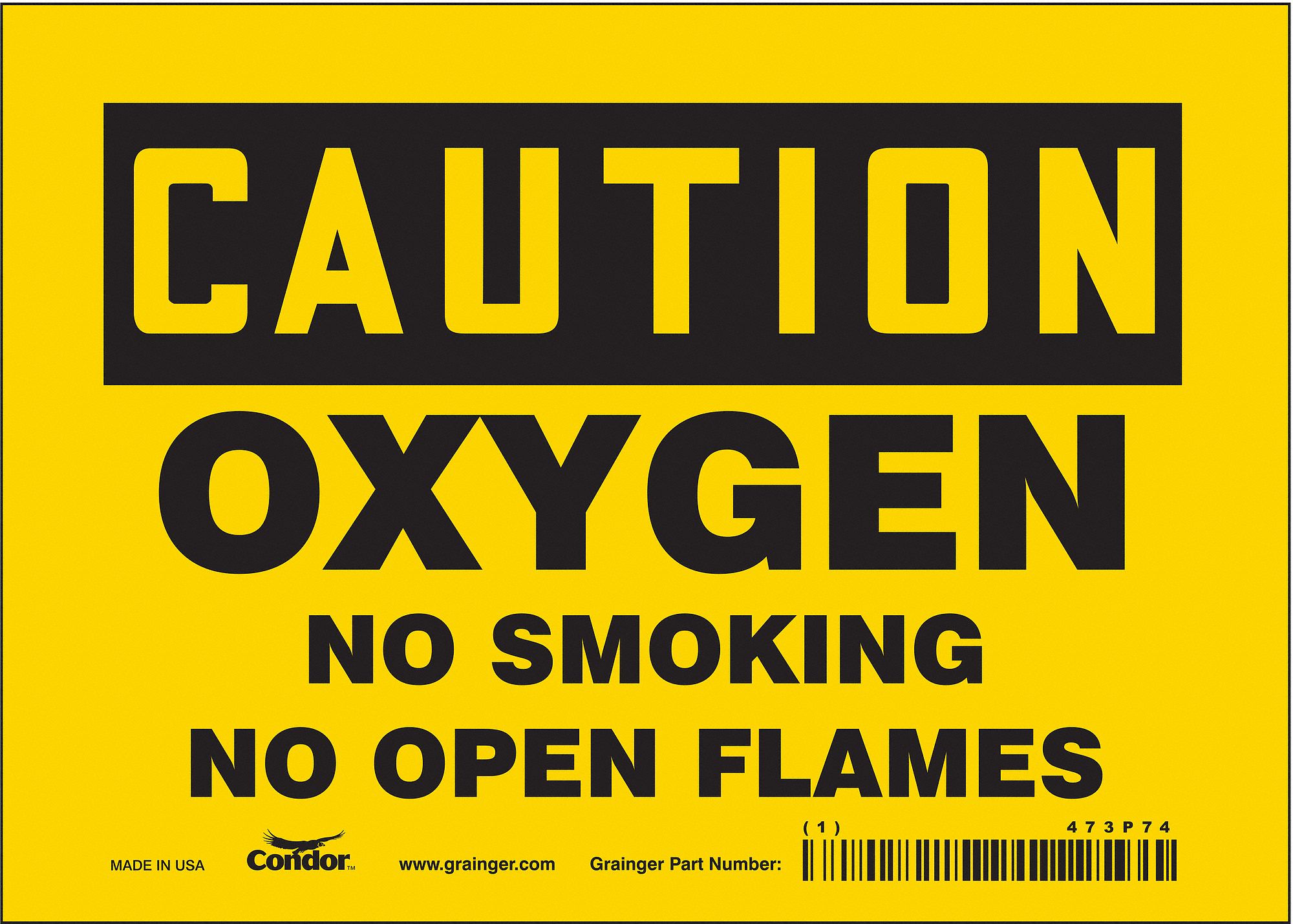 Safety Sign: Vinyl, Adhesive Sign Mounting, 5 in x 7 in Nominal Sign Size, Not Retroreflective