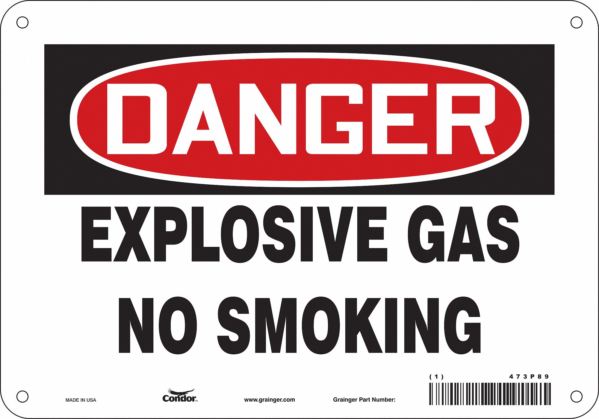 Safety Sign: Aluminum, Mounting Holes Sign Mounting, 7 in x 10 in Nominal Sign Size, 0.032 in Thick