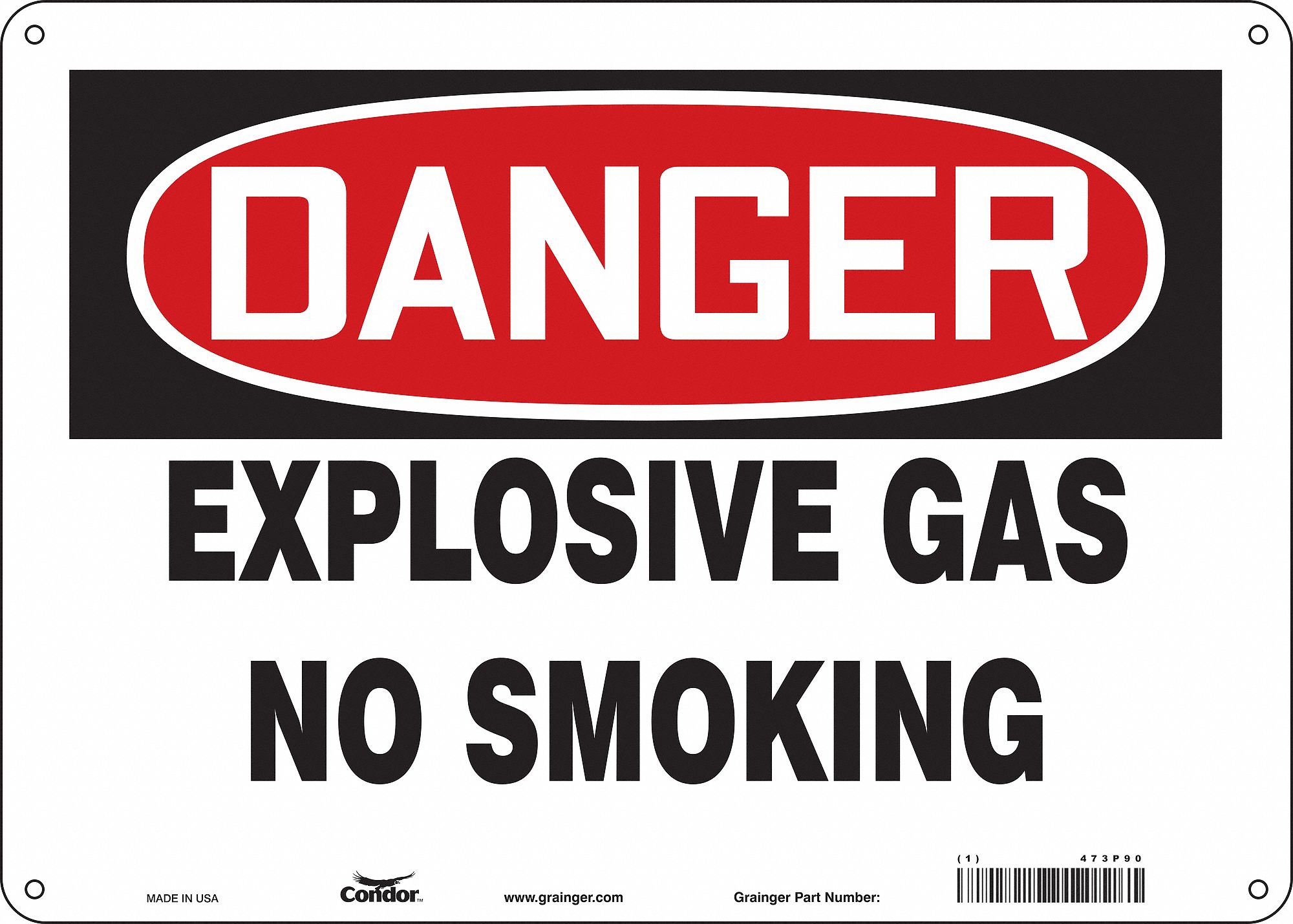 Safety Sign: Aluminum, Mounting Holes Sign Mounting, 10 in x 14 in Nominal Sign Size, 0.032 in Thick