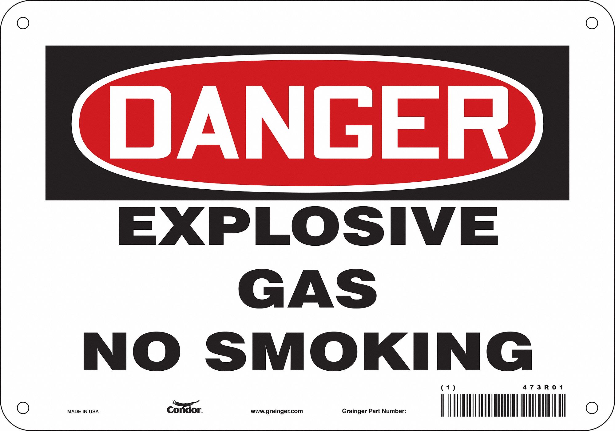 Safety Sign: Aluminum, Mounting Holes Sign Mounting, 7 in x 10 in Nominal Sign Size, 0.032 in Thick