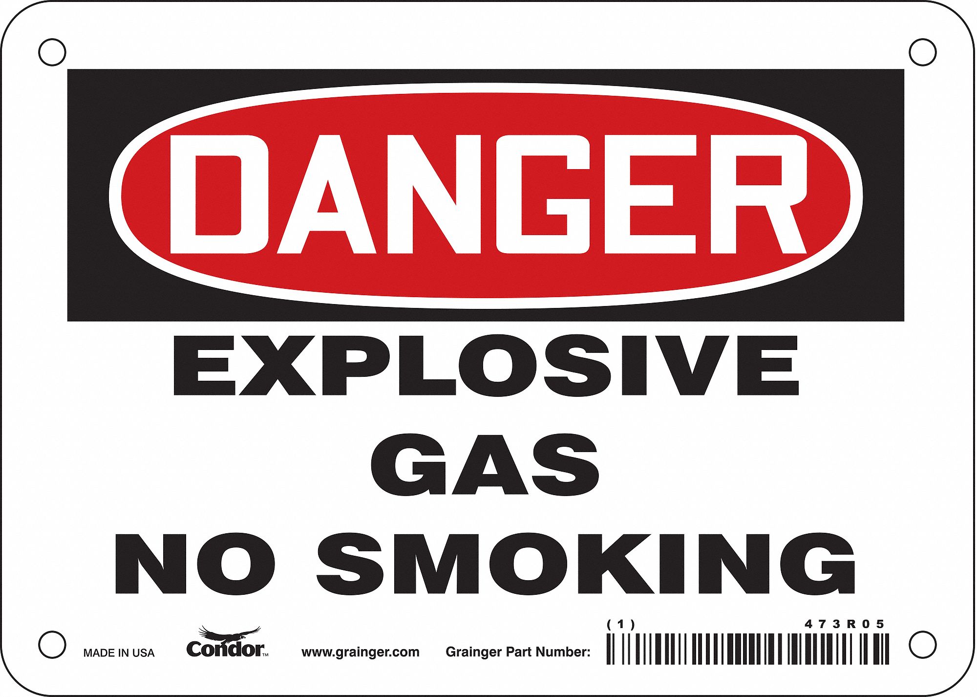 Safety Sign: Vinyl, Adhesive Sign Mounting, 5 in x 7 in Nominal Sign Size, Not Retroreflective
