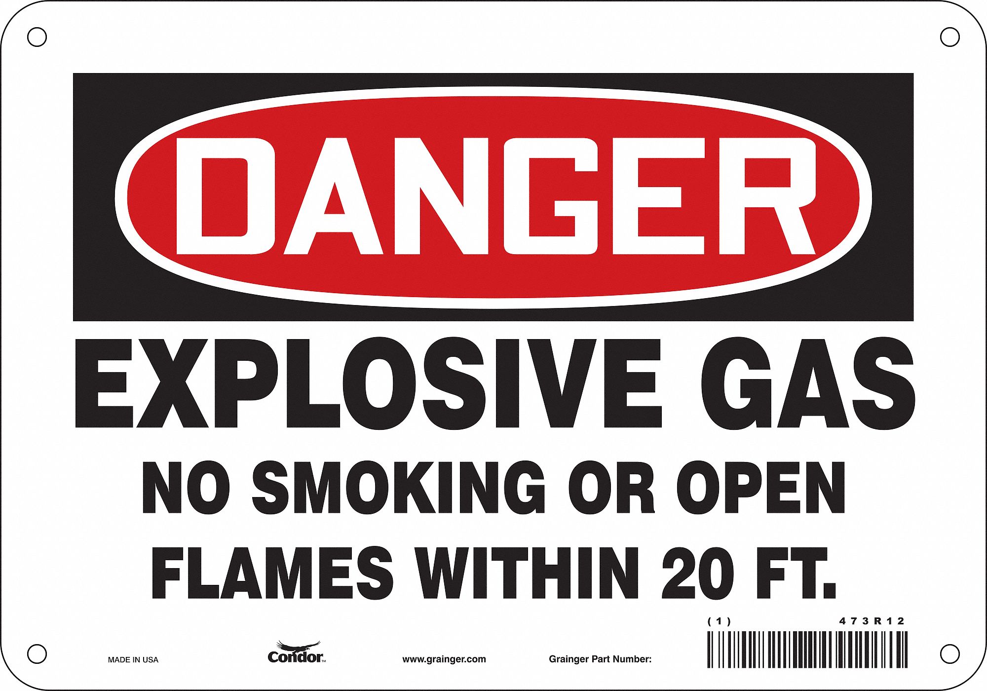 Safety Sign: Aluminum, Mounting Holes Sign Mounting, 7 in x 10 in Nominal Sign Size, 0.032 in Thick