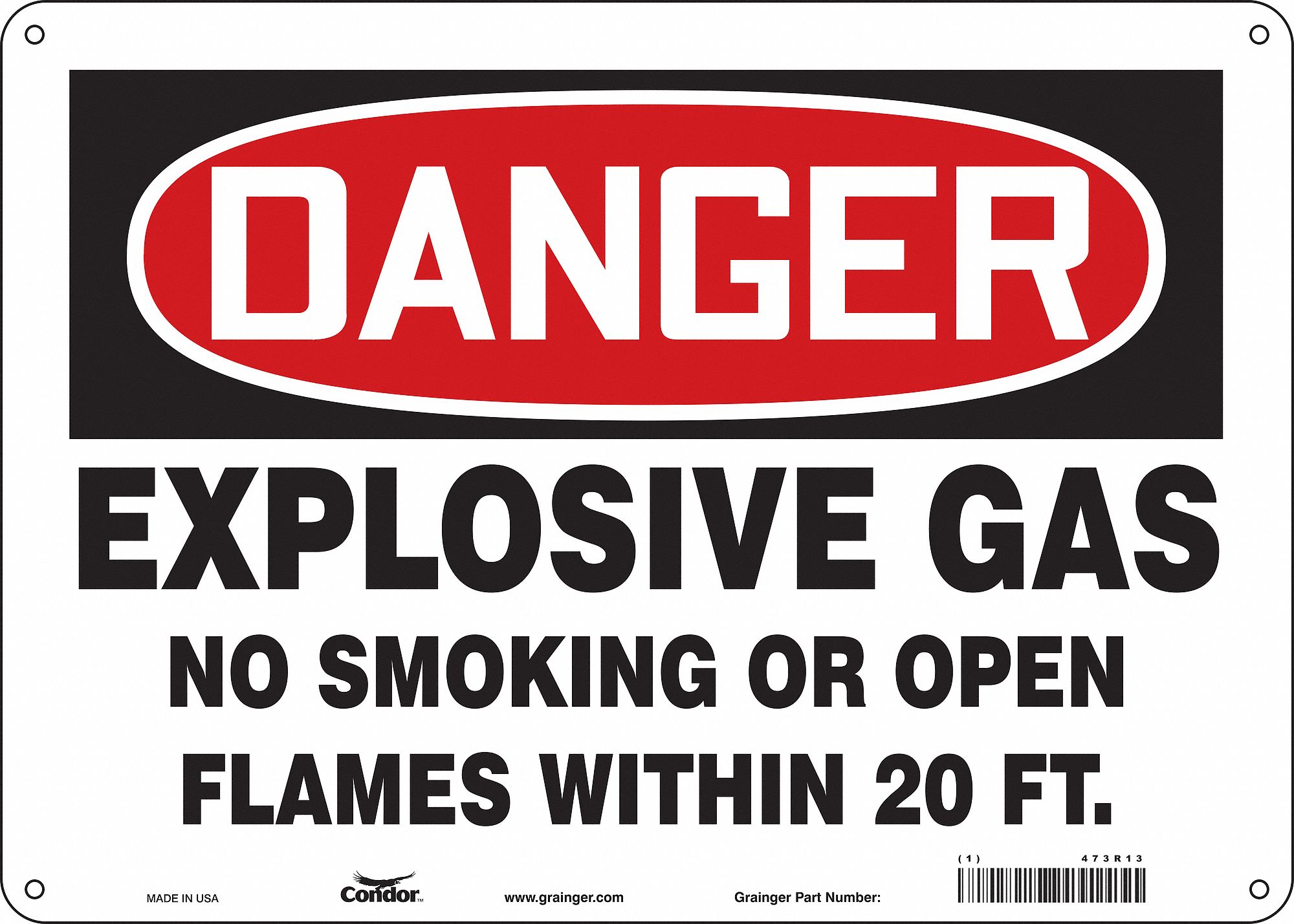 Safety Sign: Aluminum, Mounting Holes Sign Mounting, 10 in x 14 in Nominal Sign Size, 0.032 in Thick