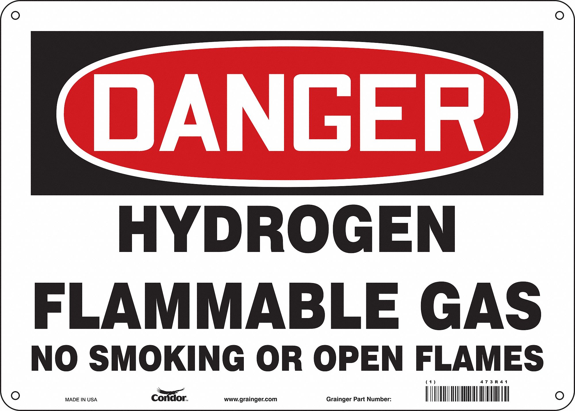 Safety Sign: Polyethylene, Mounting Holes Sign Mounting, 10 in x 14 in Nominal Sign Size, Danger
