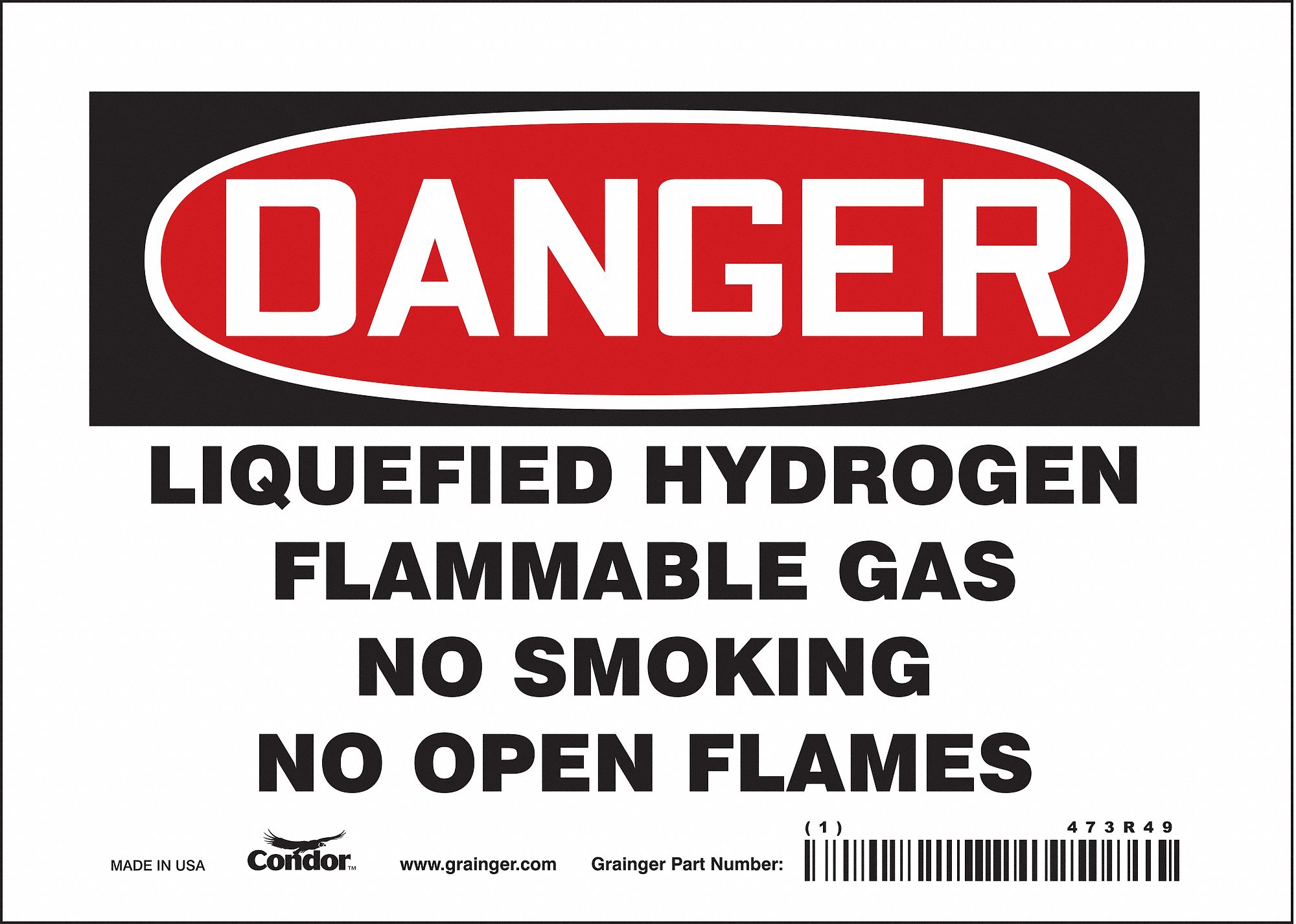 Safety Sign: Vinyl, Adhesive Sign Mounting, 5 in x 7 in Nominal Sign Size, Not Retroreflective