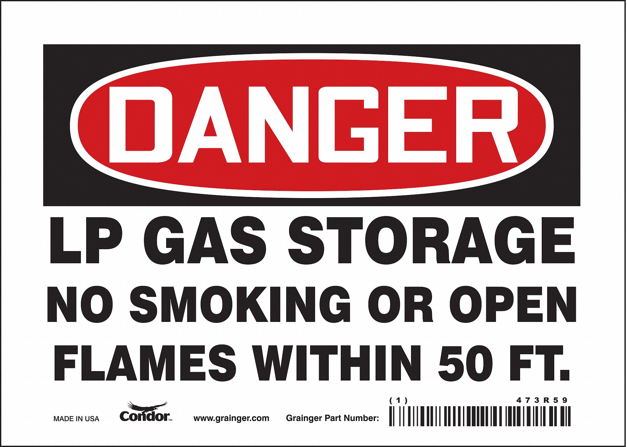 Safety Sign: Vinyl, Adhesive Sign Mounting, 5 in x 7 in Nominal Sign Size, Not Retroreflective