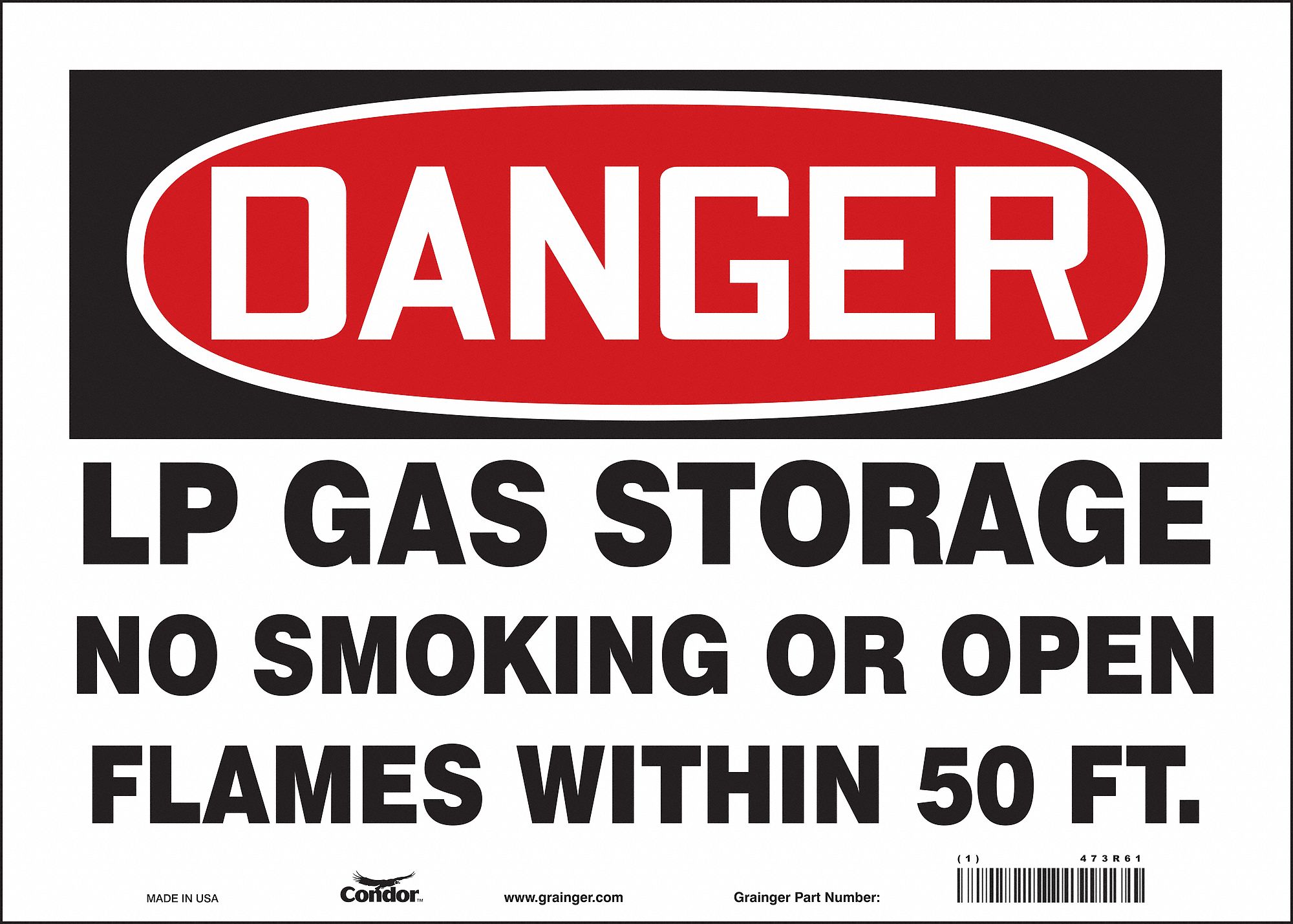 Safety Sign: Vinyl, Adhesive Sign Mounting, 10 in x 14 in Nominal Sign Size, Not Retroreflective
