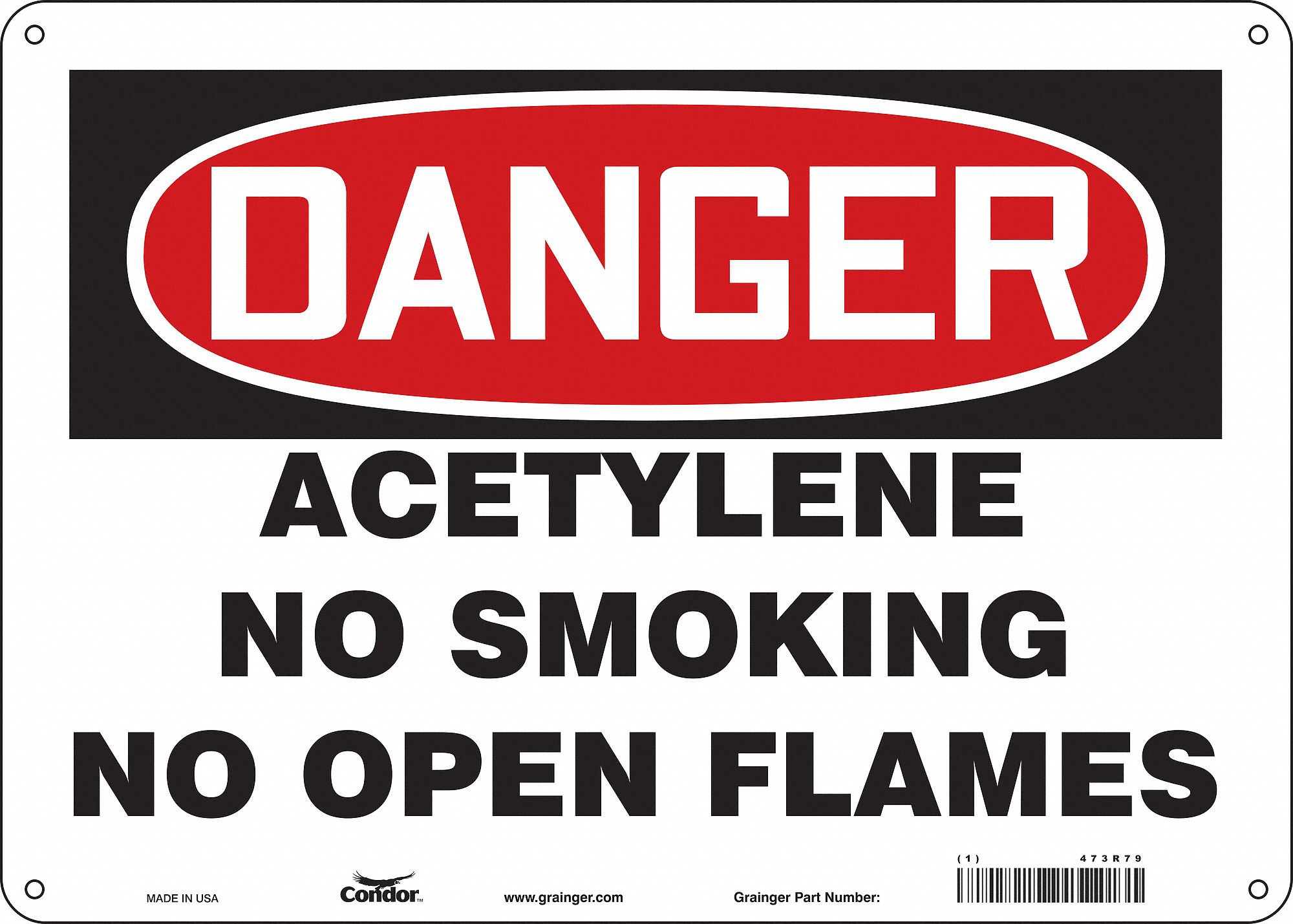 Safety Sign: Aluminum, Mounting Holes Sign Mounting, 10 in x 14 in Nominal Sign Size, 0.032 in Thick