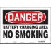 Danger: Battery Charging Area No Smoking Signs