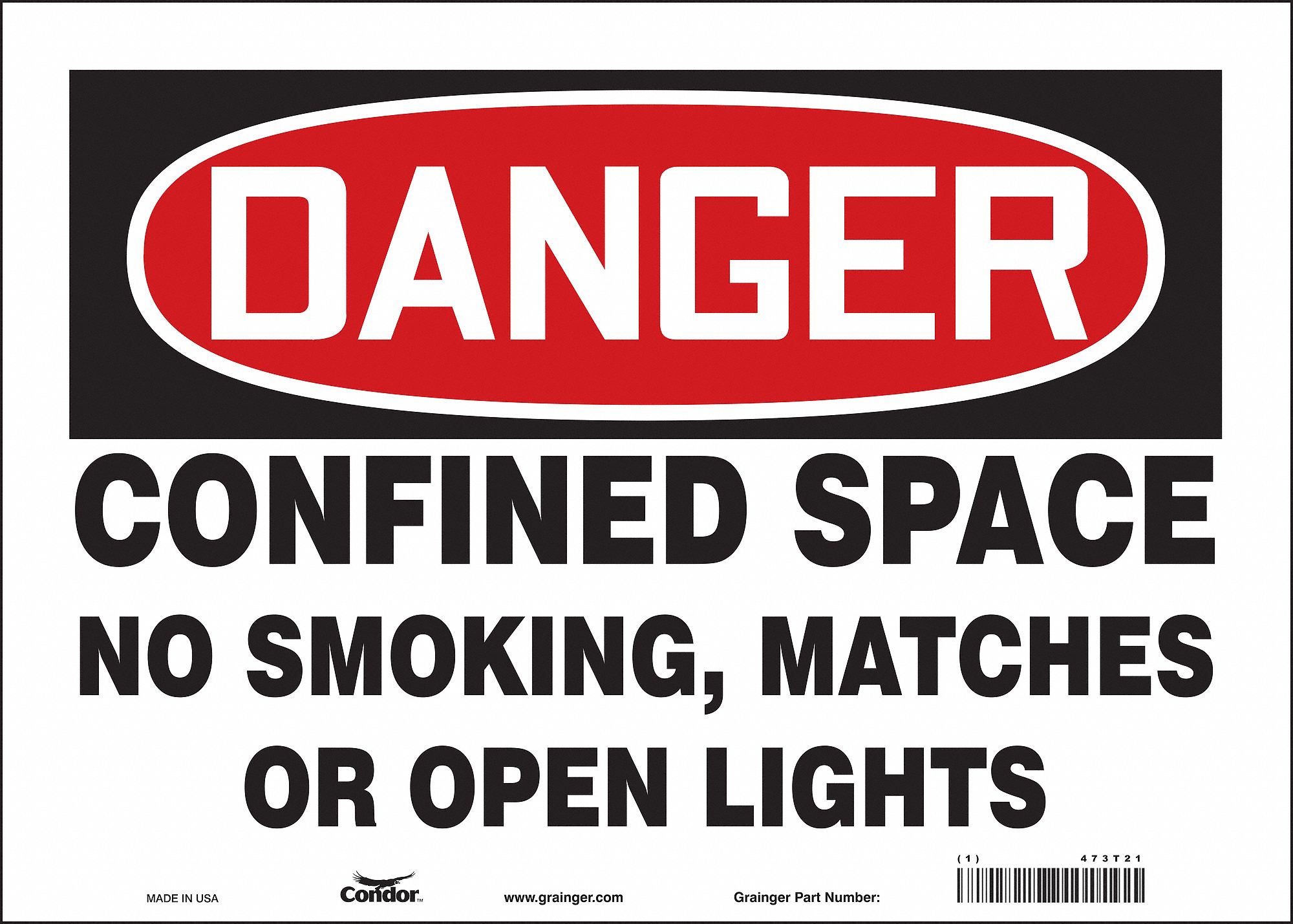 Safety Sign: Vinyl, Adhesive Sign Mounting, 10 in x 14 in Nominal Sign Size, Not Retroreflective