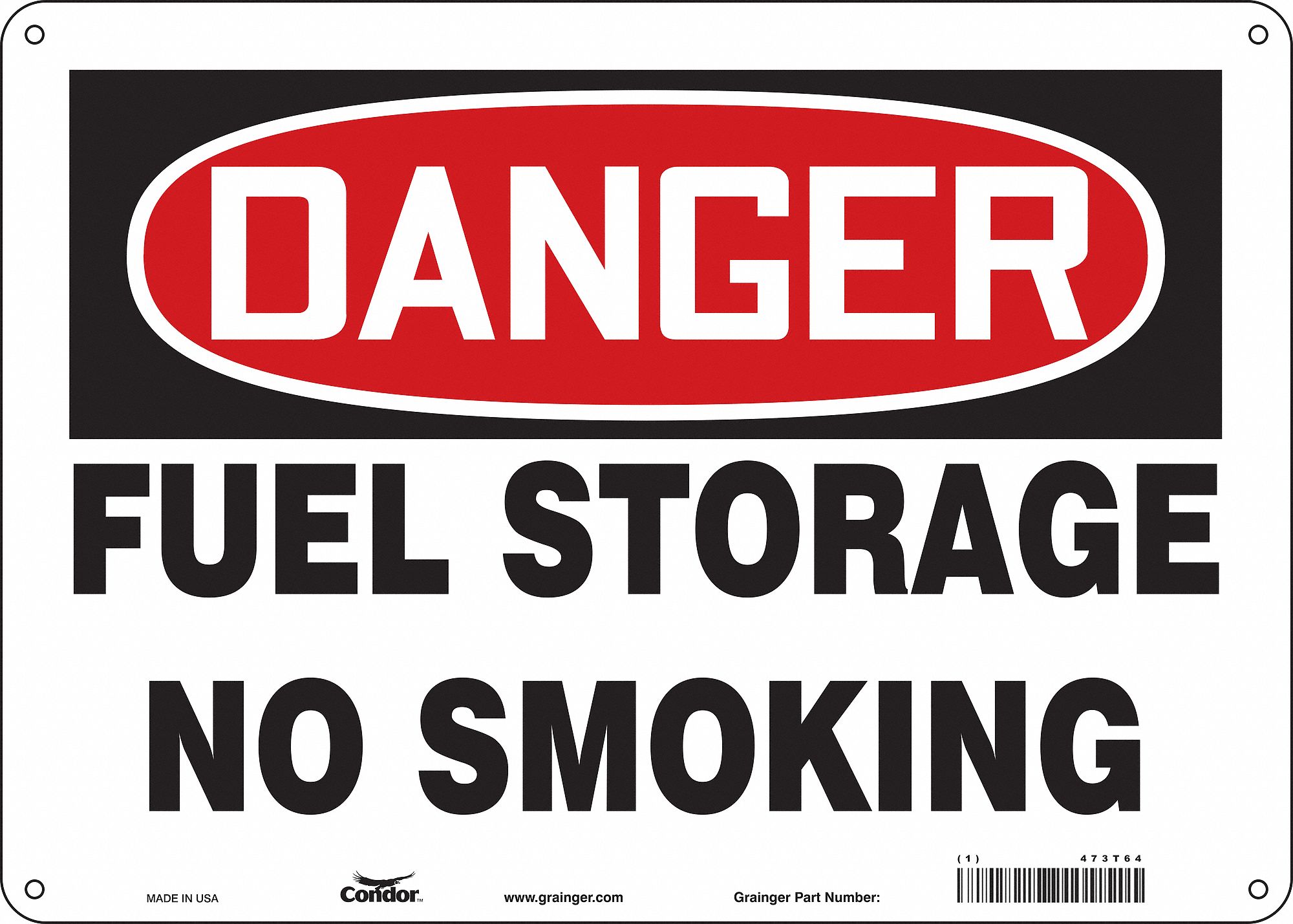 Safety Sign: Aluminum, Mounting Holes Sign Mounting, 10 in x 14 in Nominal Sign Size, 0.032 in Thick