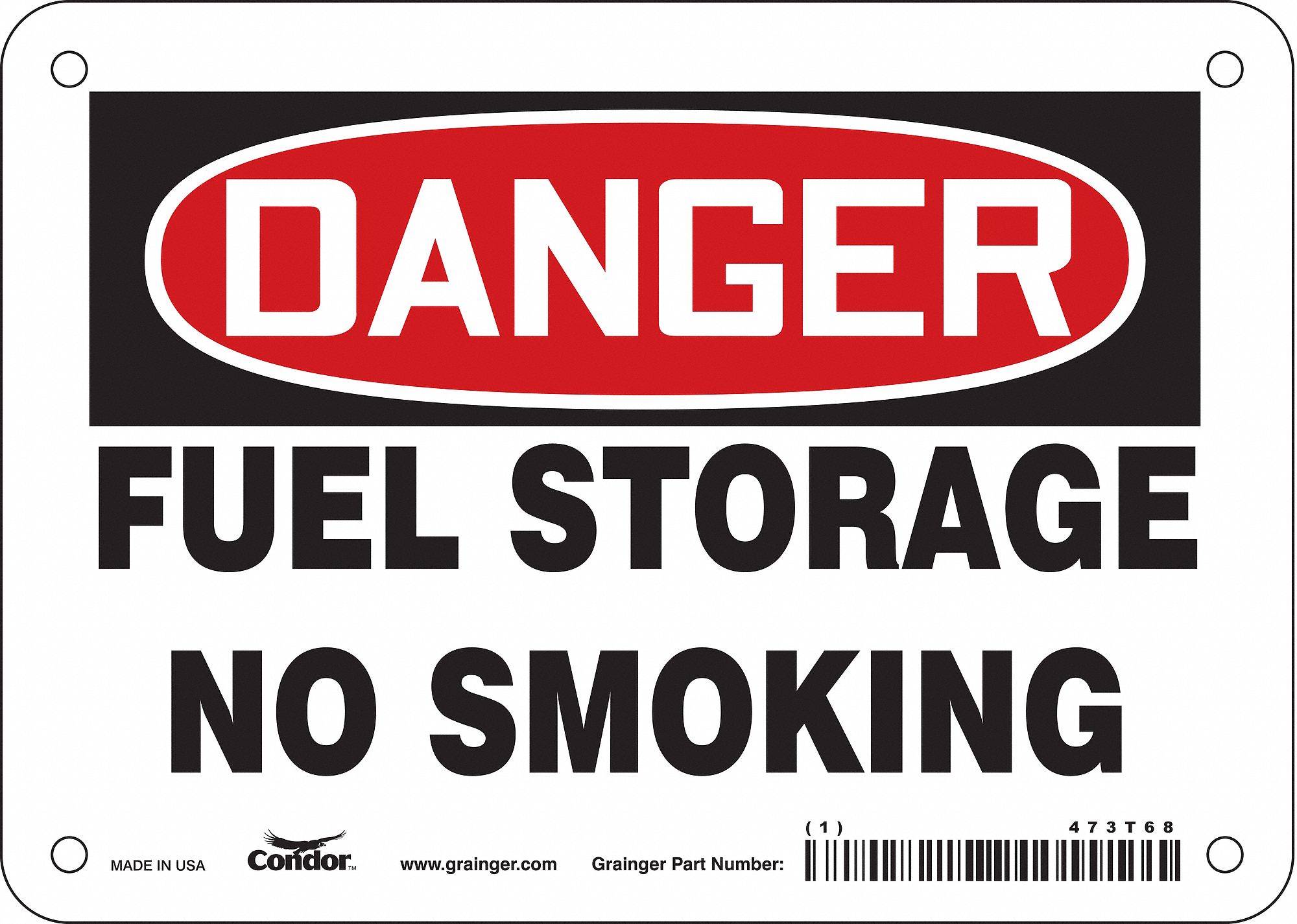 Safety Sign: Vinyl, Adhesive Sign Mounting, 5 in x 7 in Nominal Sign Size, Not Retroreflective