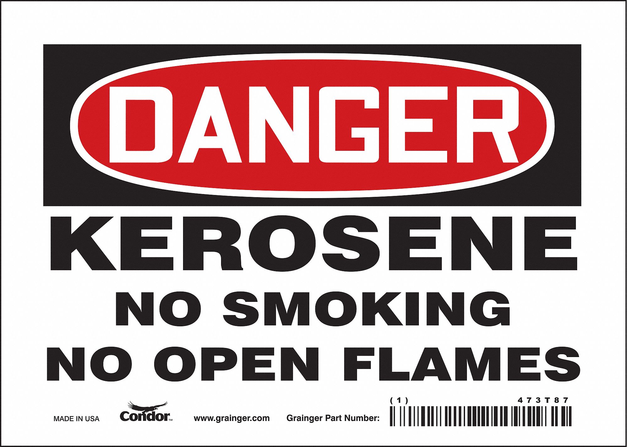 Safety Sign: Vinyl, Adhesive Sign Mounting, 5 in x 7 in Nominal Sign Size, Not Retroreflective