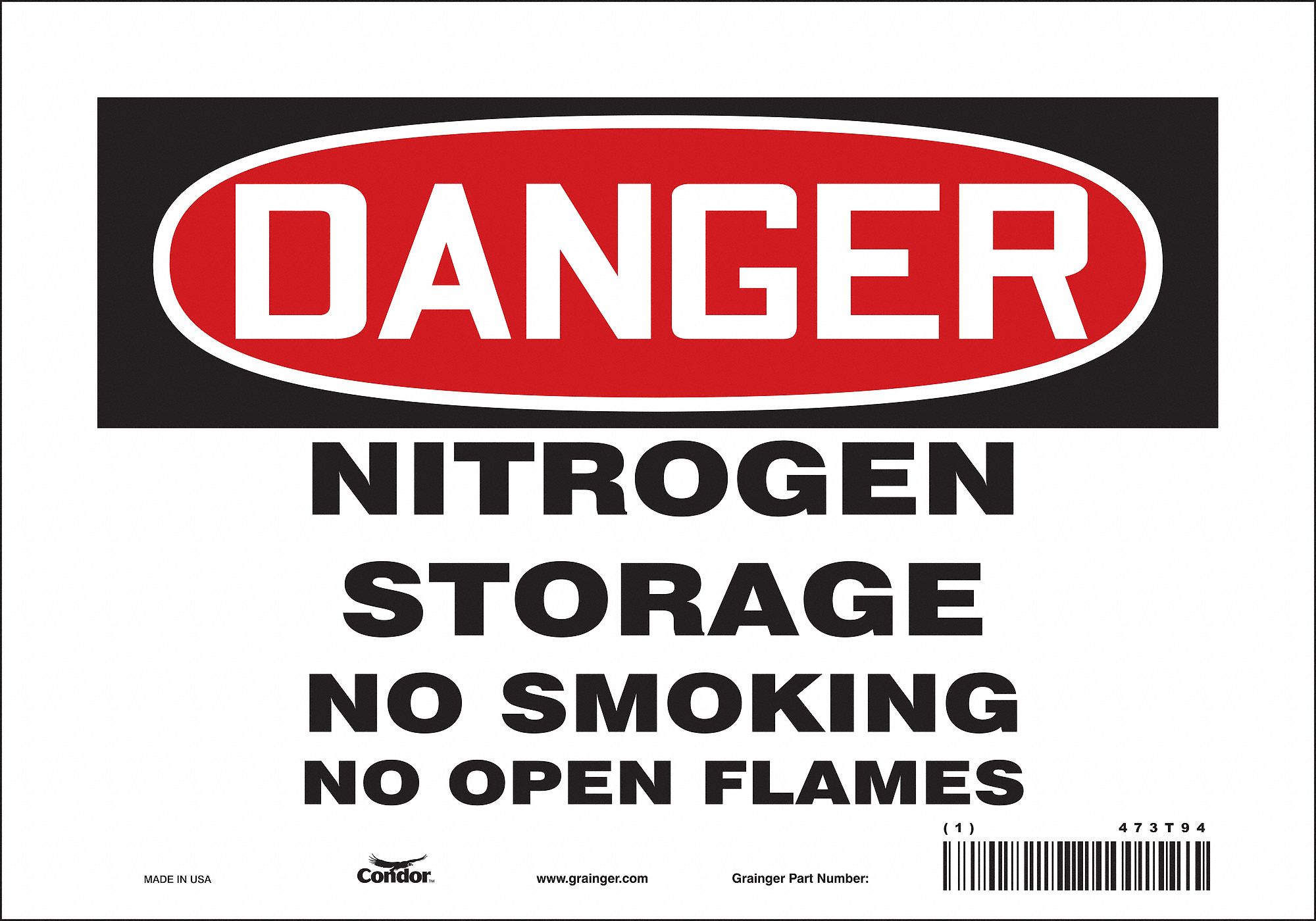 Safety Sign: Vinyl, Adhesive Sign Mounting, 7 in x 10 in Nominal Sign Size, Not Retroreflective