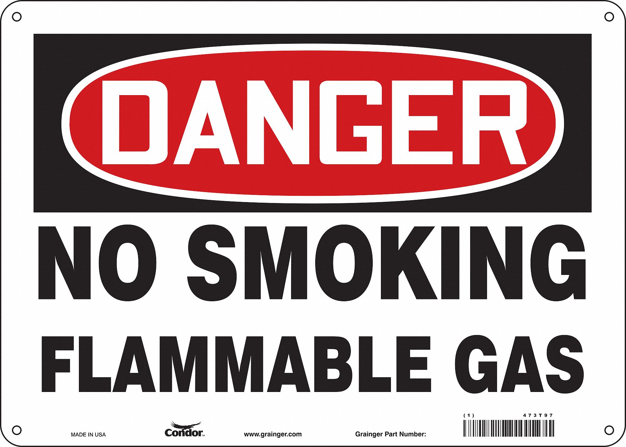 Safety Sign: Aluminum, Mounting Holes Sign Mounting, 10 in x 14 in Nominal Sign Size, 0.032 in Thick