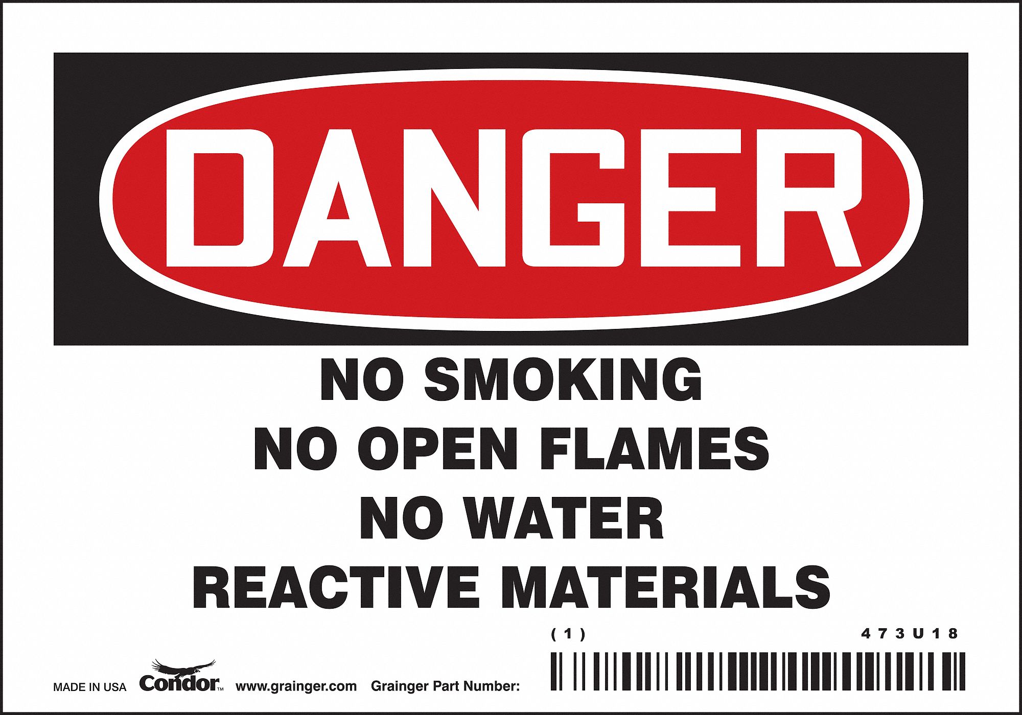 Safety Sign: Vinyl, Adhesive Sign Mounting, 3 1/2 in x 5 in Nominal Sign Size, Not Retroreflective