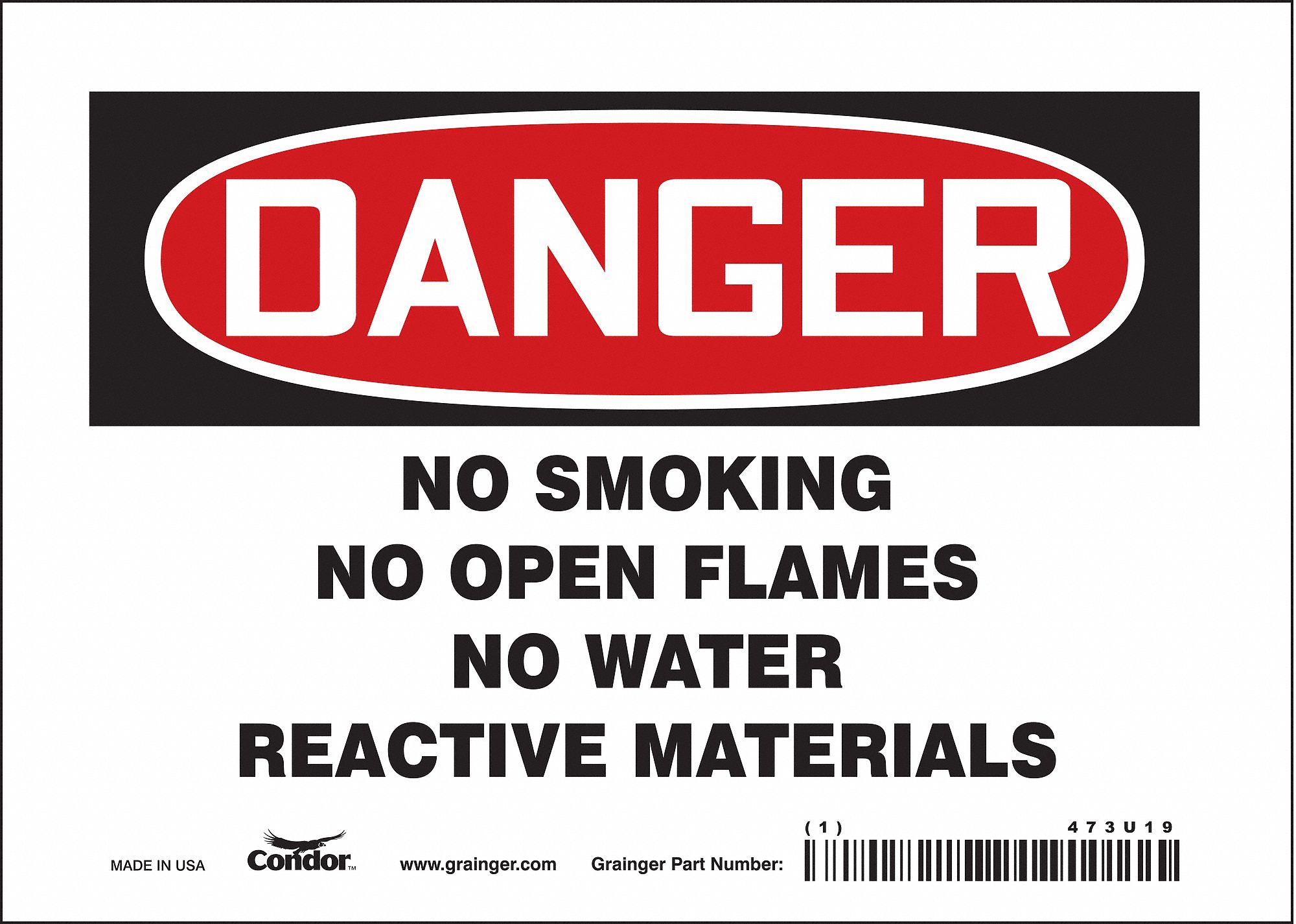 Safety Sign: Vinyl, Adhesive Sign Mounting, 5 in x 7 in Nominal Sign Size, Not Retroreflective