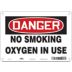 Danger: No Smoking Oxygen In Use Signs