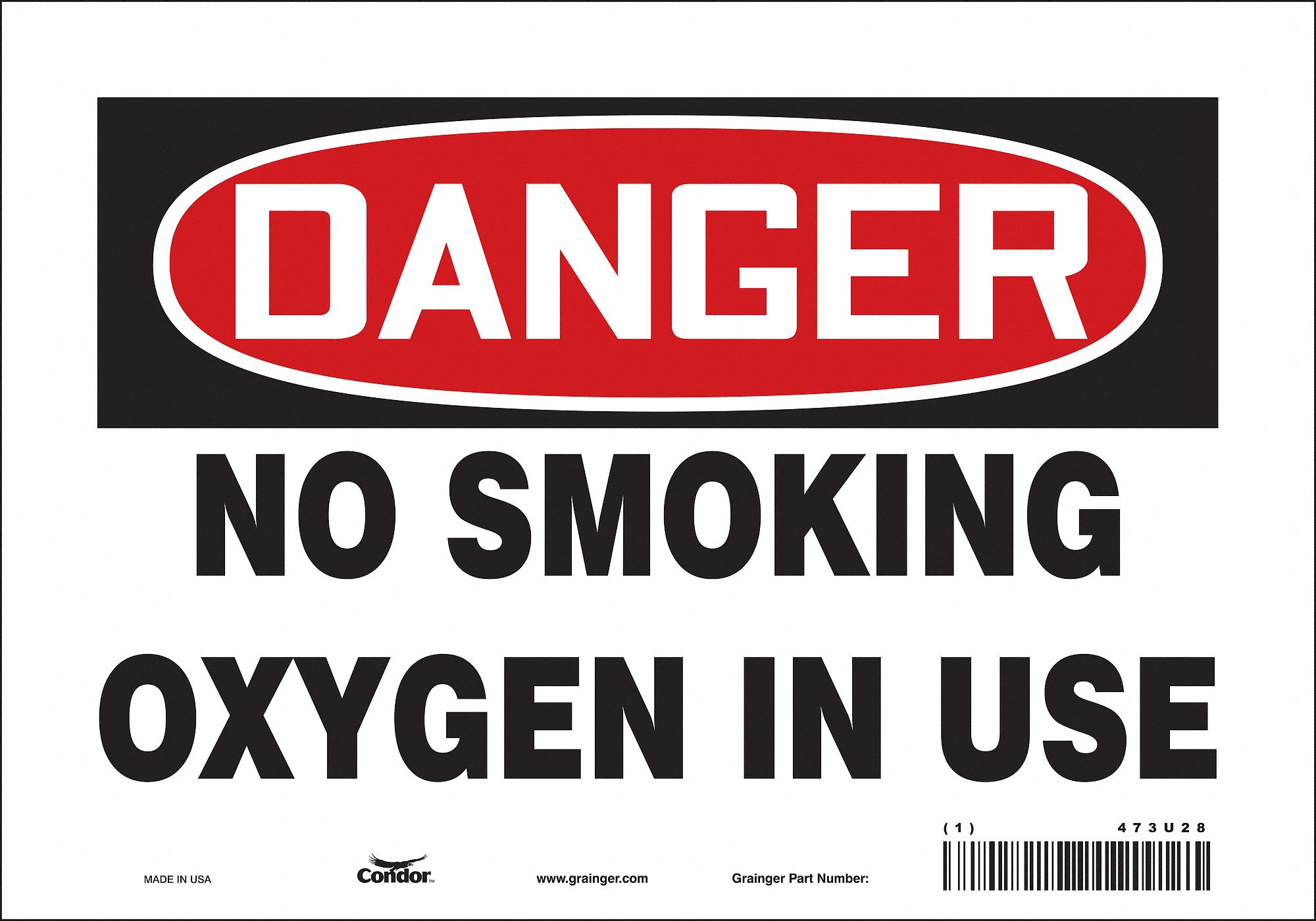Safety Sign: Vinyl, Adhesive Sign Mounting, 7 in x 10 in Nominal Sign Size, Not Retroreflective