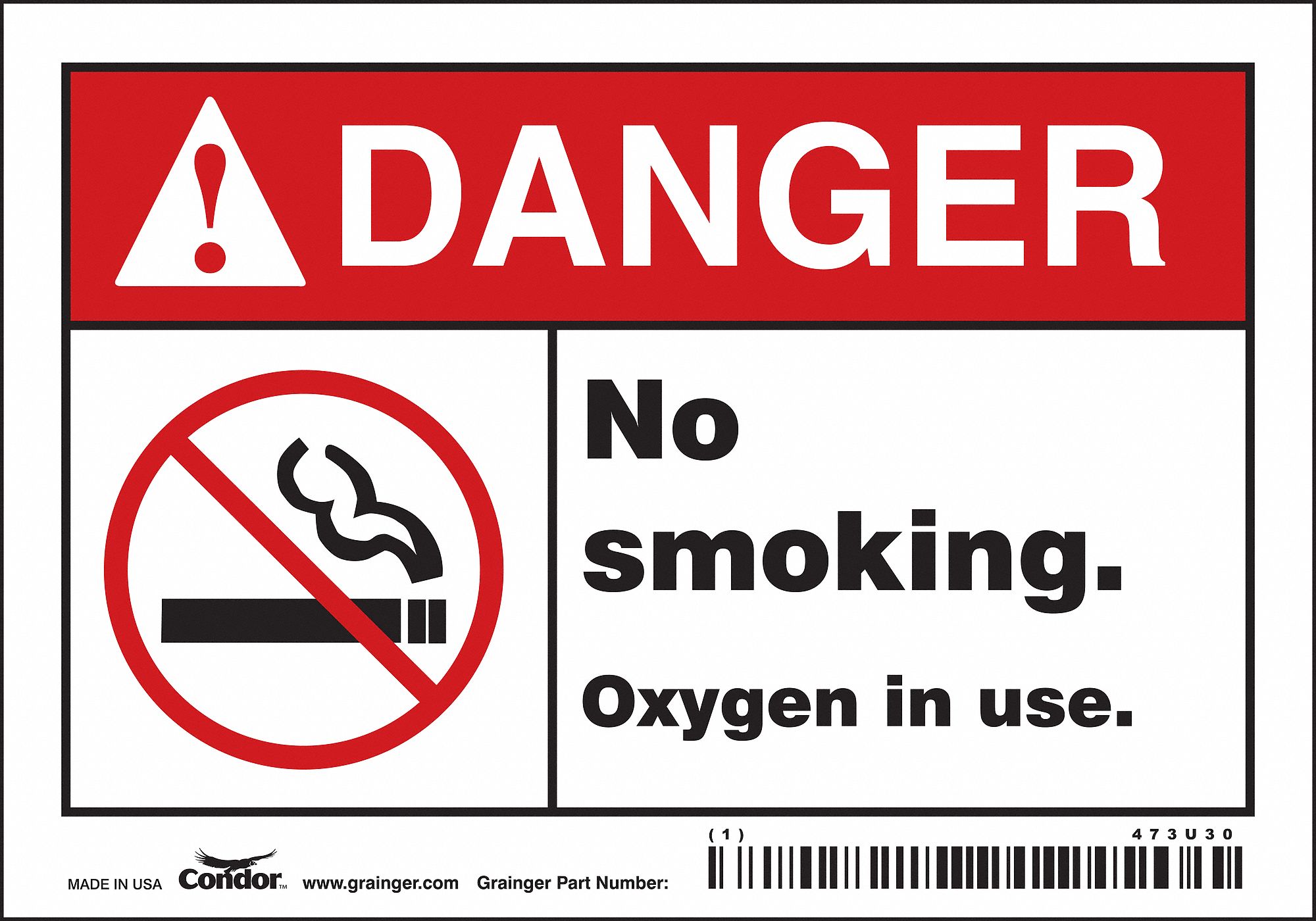 PANNEAU SECURITE,3-1/2PO X 5PO,VINYLE