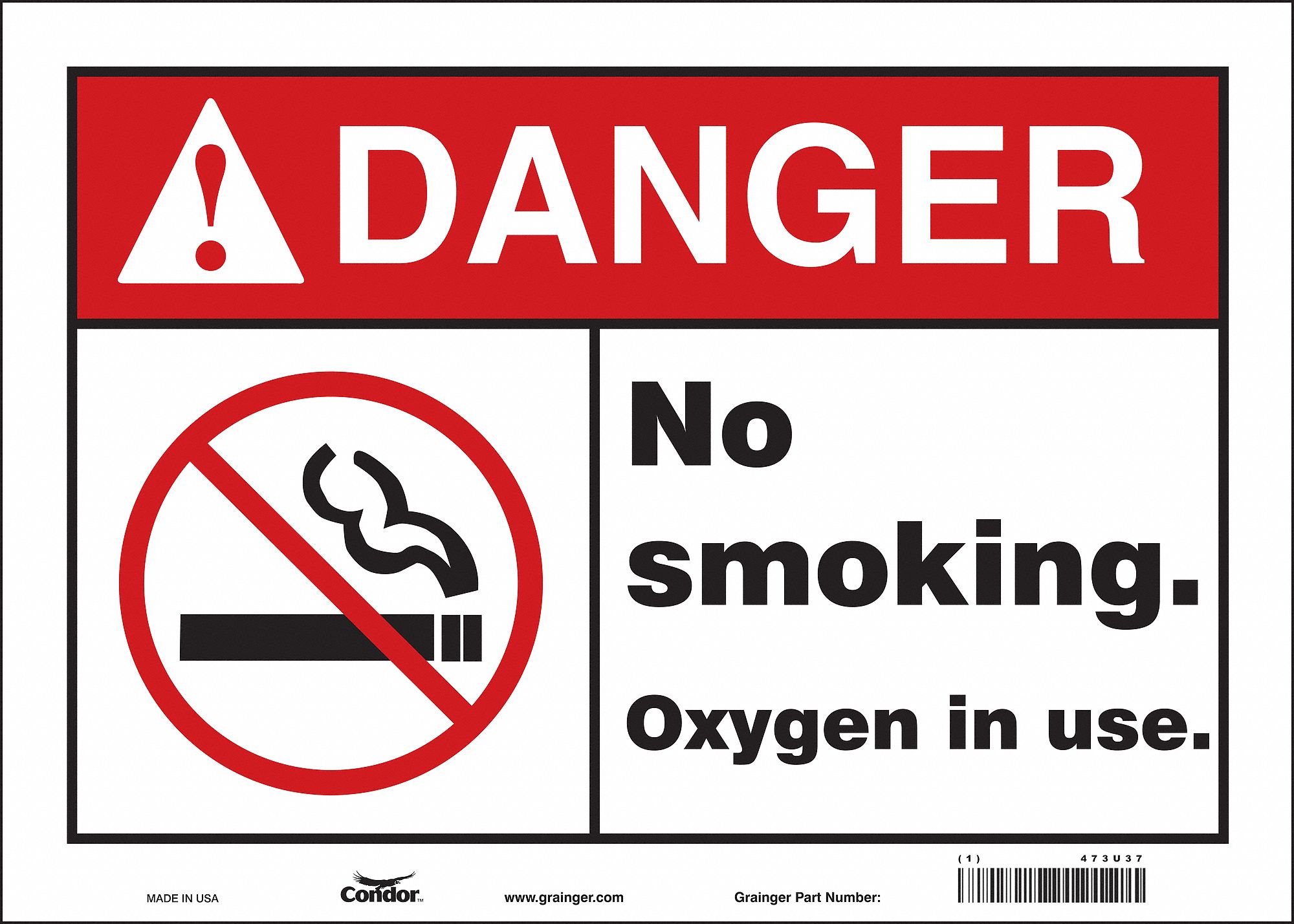 Safety Sign: Vinyl, Adhesive Sign Mounting, 10 in x 14 in Nominal Sign Size, Not Retroreflective