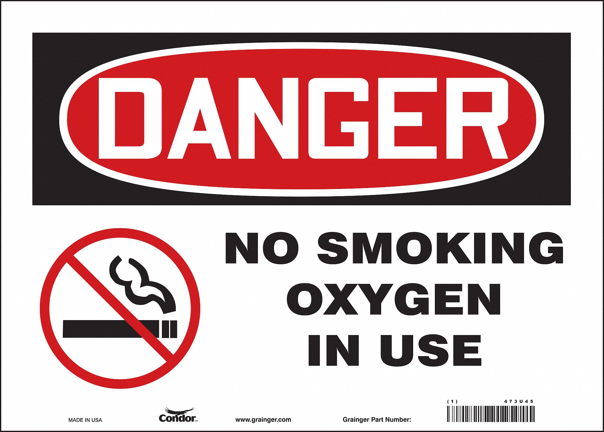 Safety Sign: Vinyl, Adhesive Sign Mounting, 10 in x 14 in Nominal Sign Size, Not Retroreflective